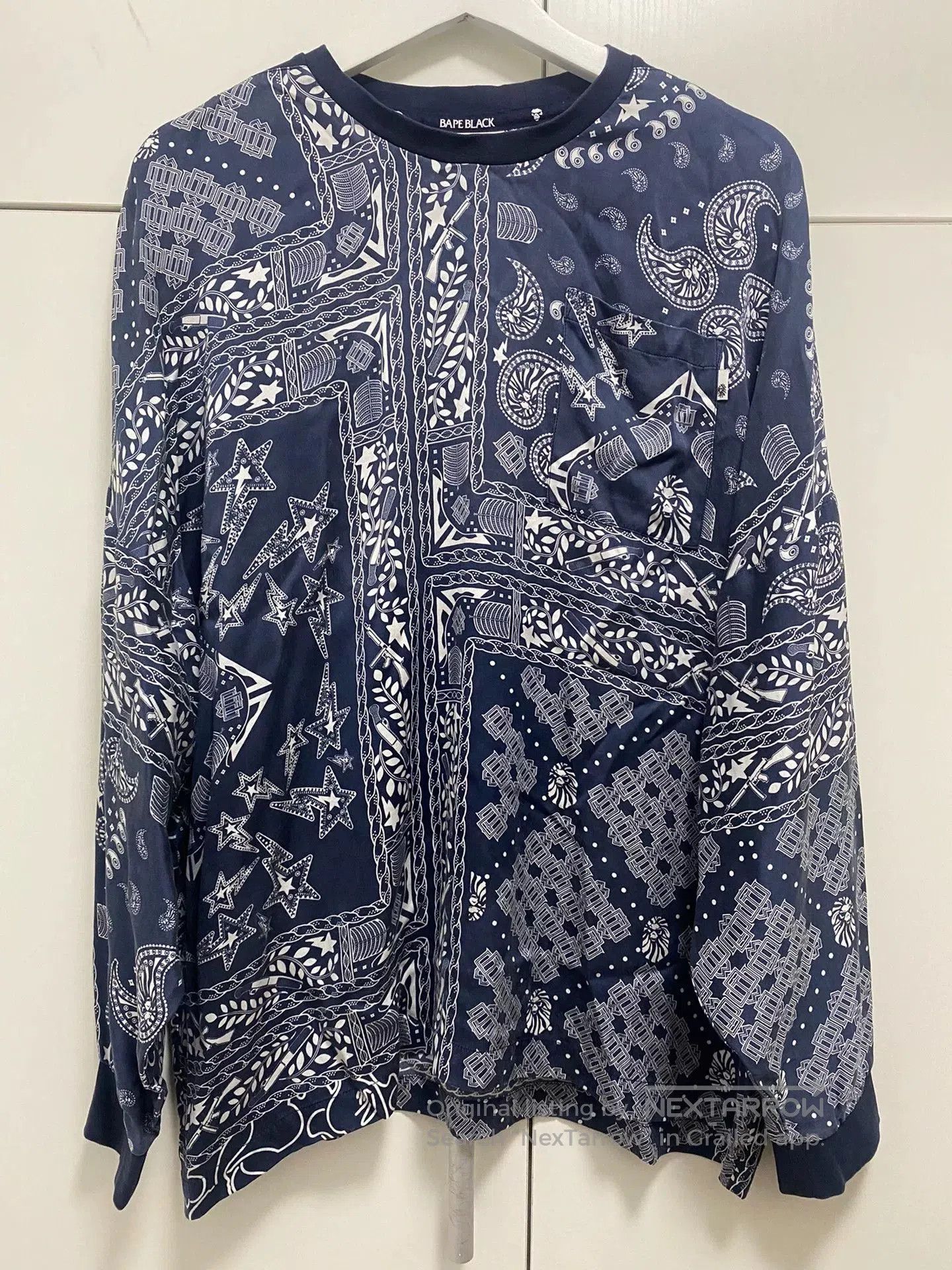 BAPE BLACK Silk Paisley Long.