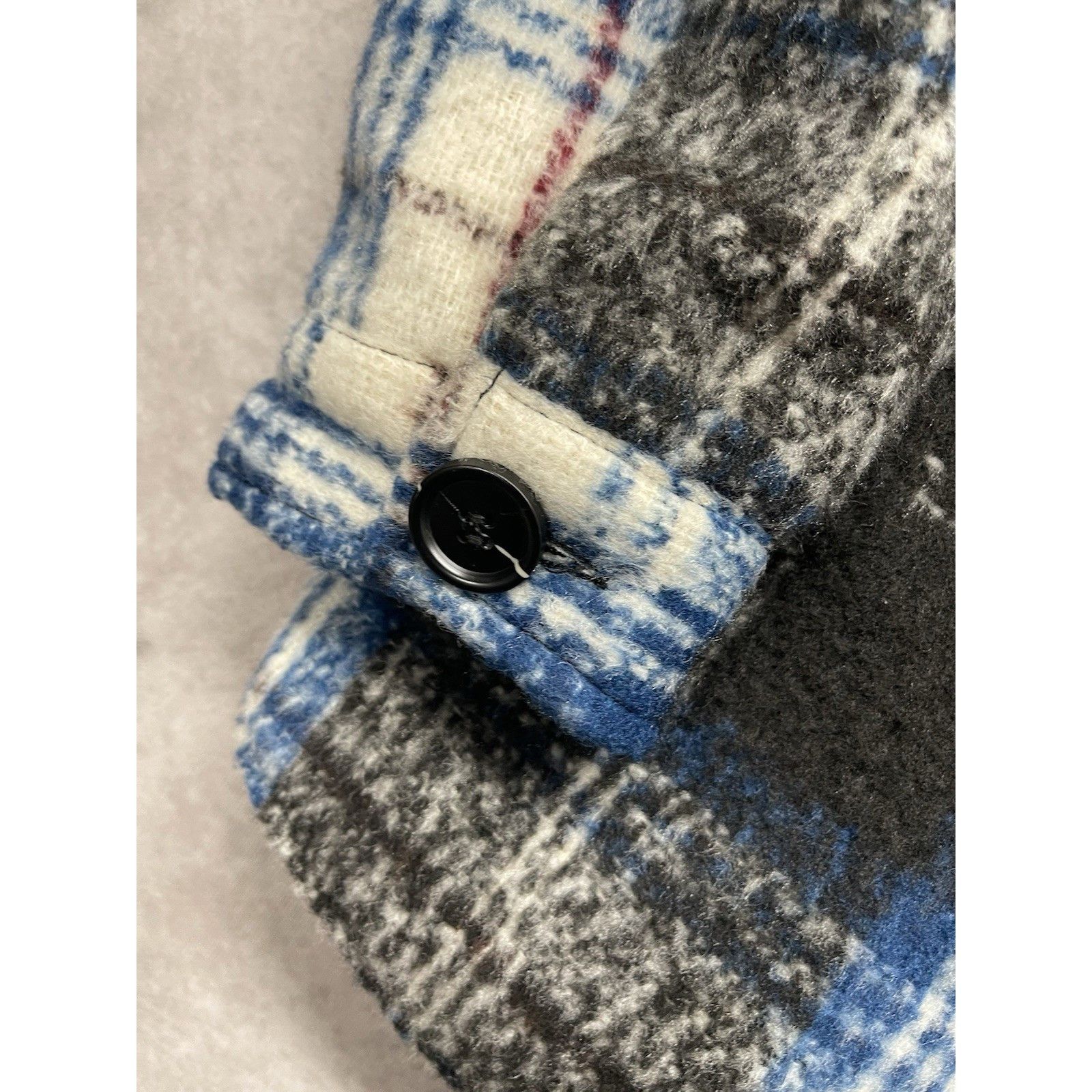 AQUA AQUA Bloomingdale's Men's M Plaid Flannel Wool Blend Hooded Size US M / EU 48-50 / 2 - 7 Thumbnail