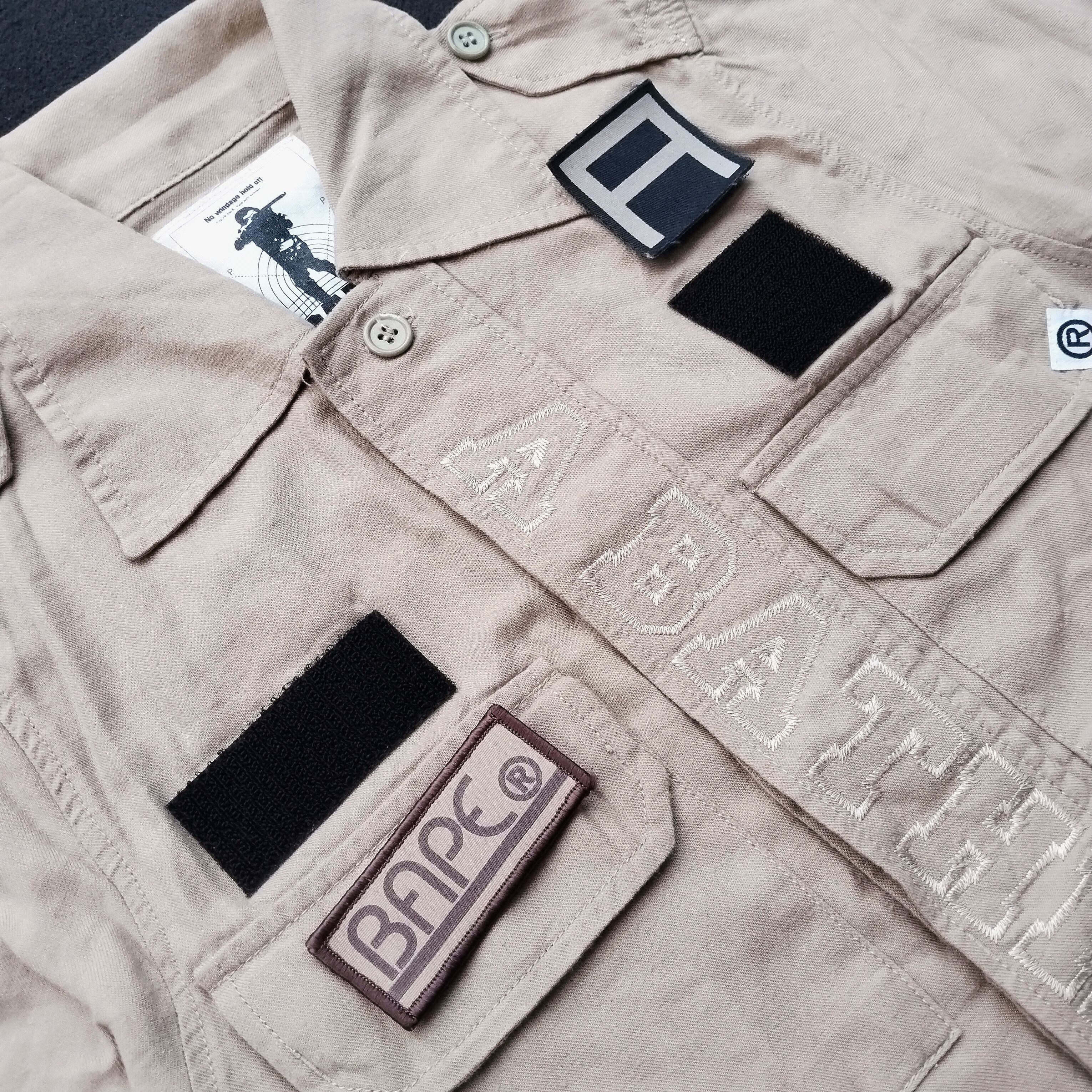 Bape 2000's Exclusive Bape Patch Militery Button Up Size US S / EU 44-46 / 1 - 4 Thumbnail