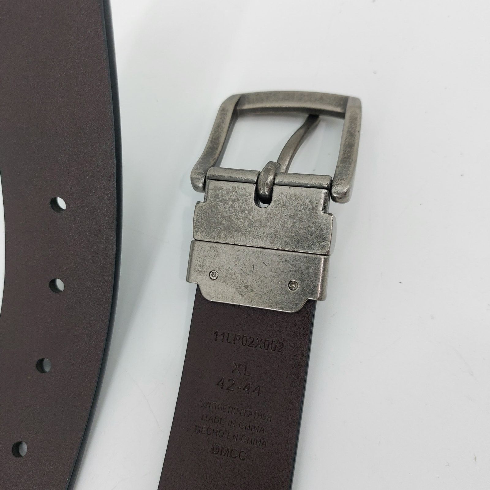 Levi's Levis Belt Black Brown Silver Tone Buckle 42-44 XL Men's Size 42 - 6 Thumbnail