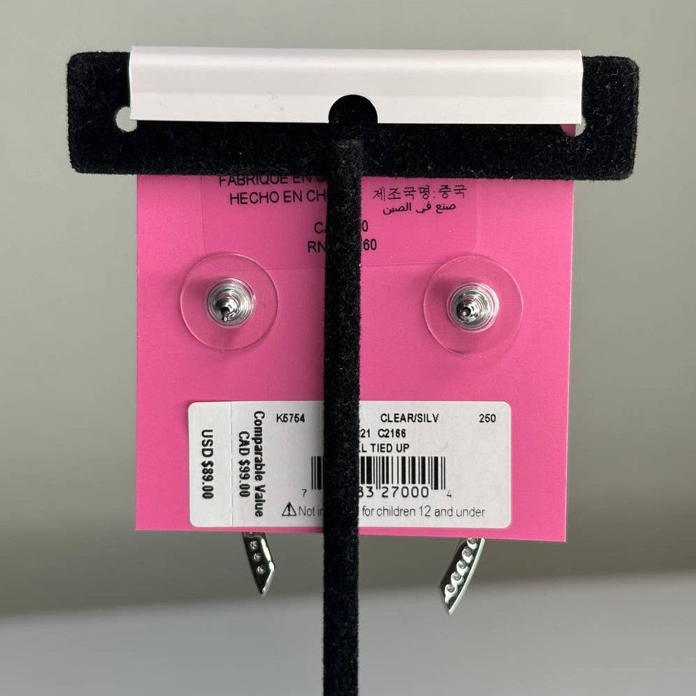 Kate Spade Kate Spade All Tied Up Paved Silver Earrings Size ONE SIZE - 7 Thumbnail