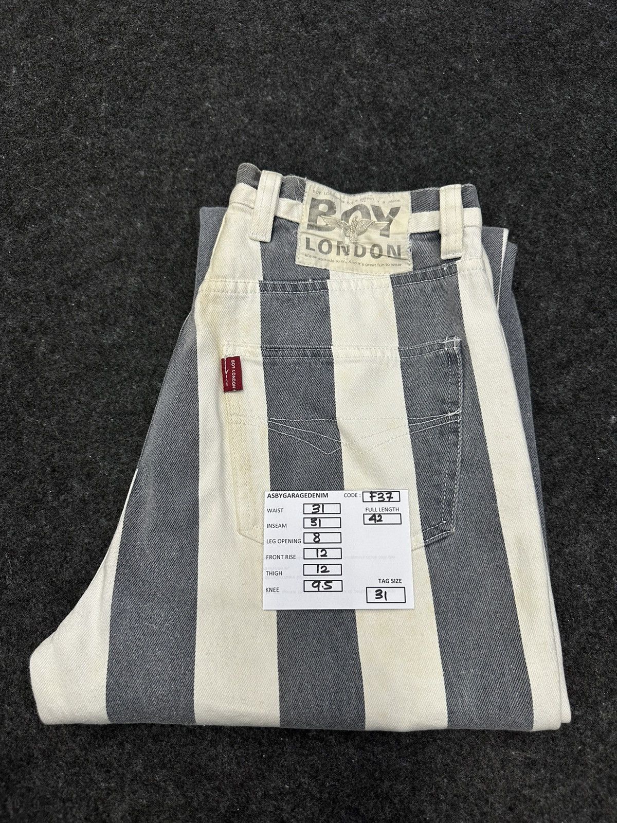 Boy London × Vintage Vintage Boy London Stripe Denim Size 31 F37 Size US 31 - 13 Thumbnail