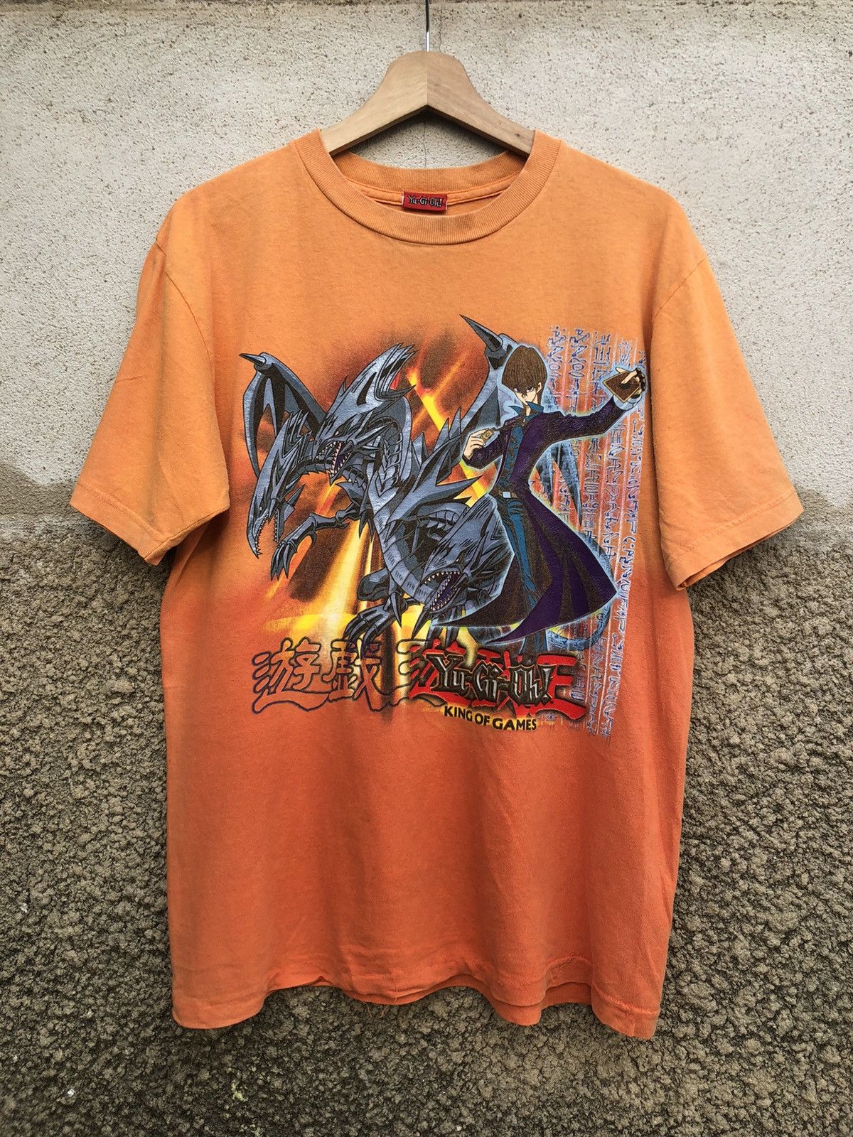 image of Anima x Cartoon Network Vintage 90's Yugioh "king Of Games" Anime Tshirt in Orange (Size Medium)