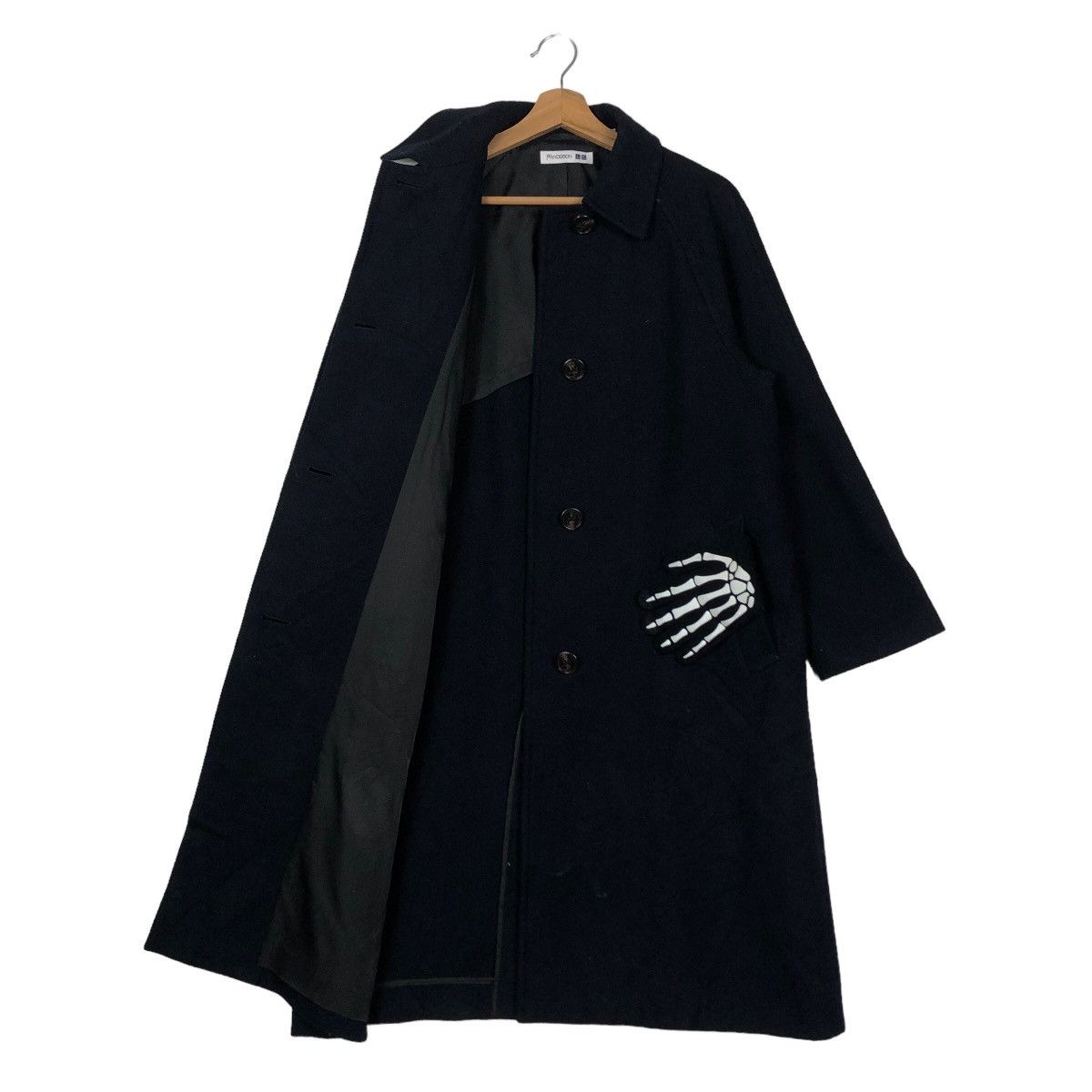 JW Anderson 🔥Rich Black - Fly Coats Long Jacket Wool Herringbone Size US S / EU 44-46 / 1 - 9 Thumbnail