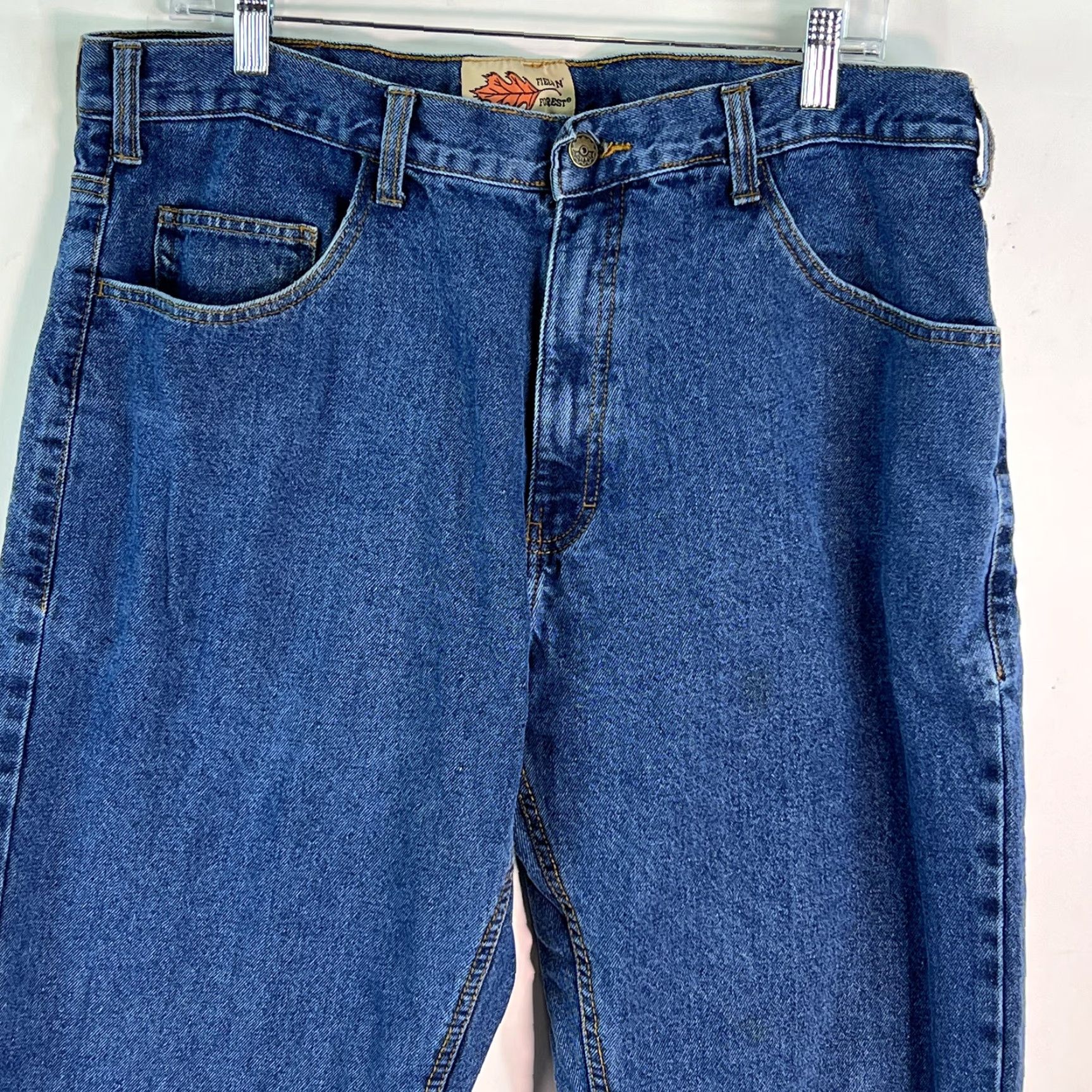 Vintage Field N' Forest Mens High Rise Lined Straight Leg Blue Denim Jeans Size 36X34 Size US 36 / EU 52 - 2 Thumbnail