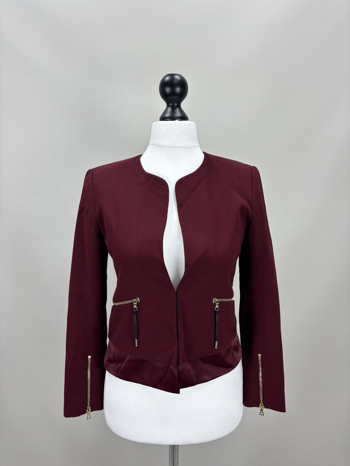 Sandro Womens blazer Sandro Paris Size 36 Color Burgundy Size XS / US 0-2 / IT 36-38 - 2 Thumbnail
