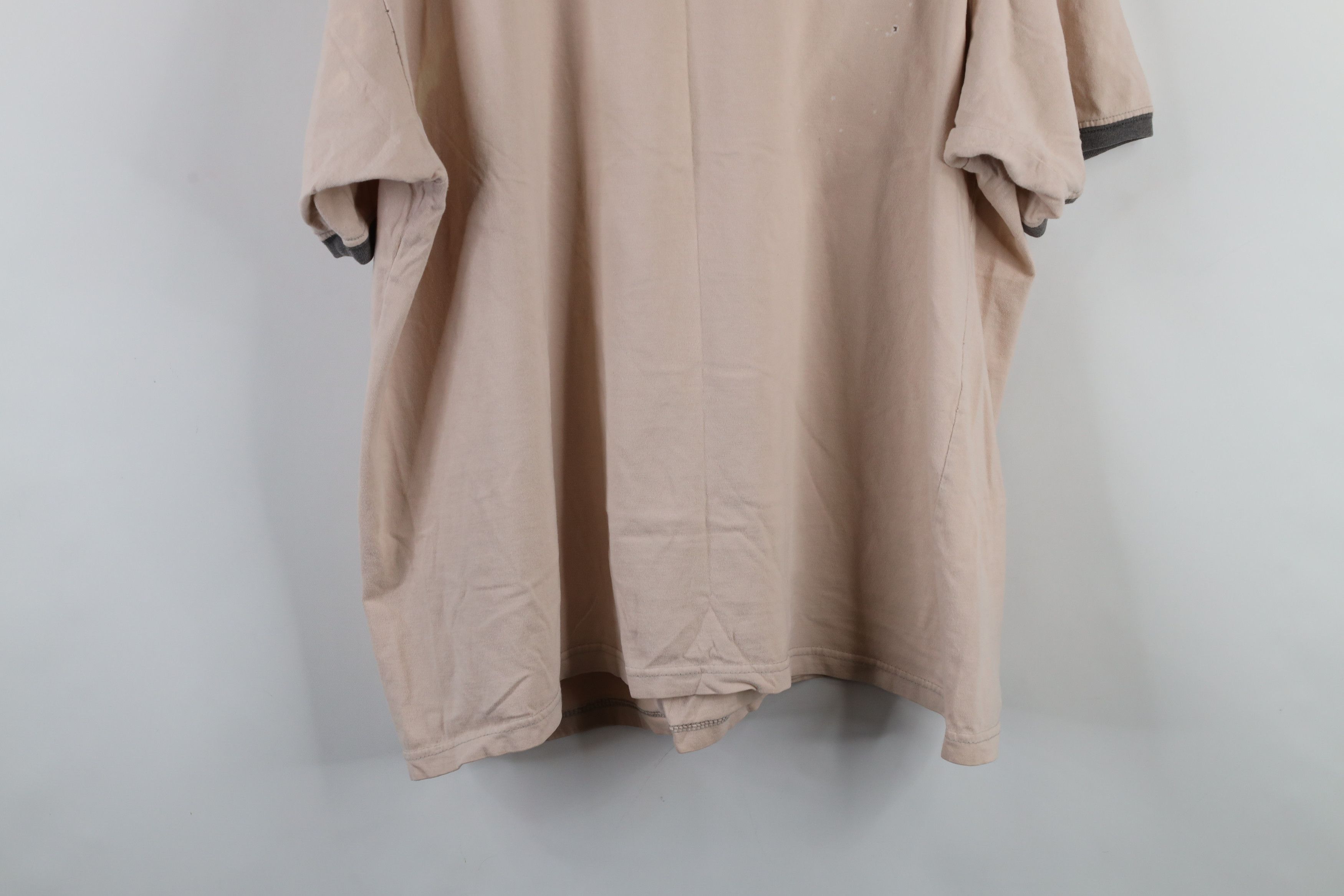 Vintage Vintage 90s Streetwear Short Sleeve Ringer T-Shirt Beige Size US XL / EU 56 / 4 - 15 Thumbnail