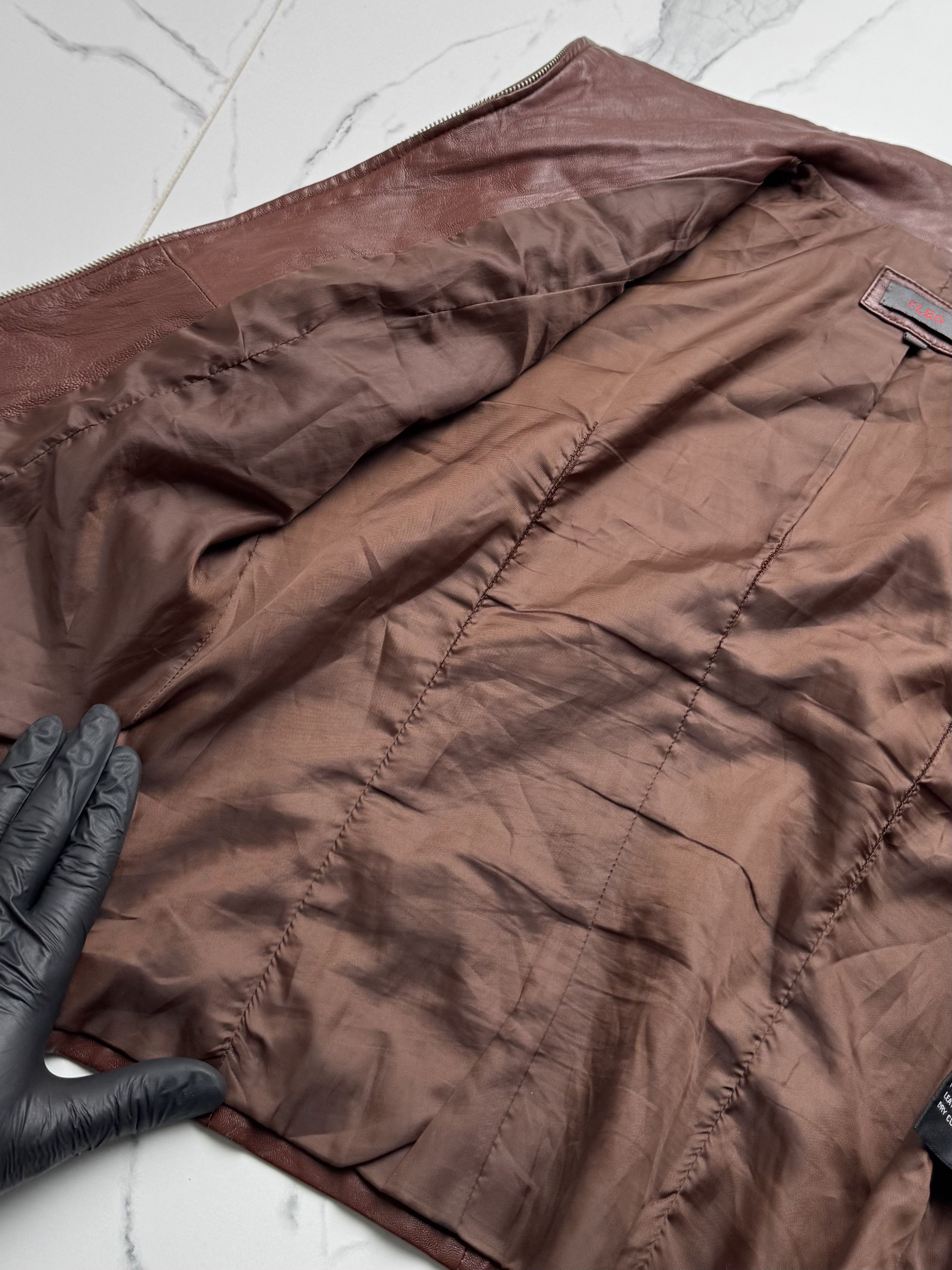 Japanese Brand Vintage Women's Brown Leather Jacket Zip Up Fitted Classic Size M / US 6-8 / IT 42-44 - 8 Thumbnail