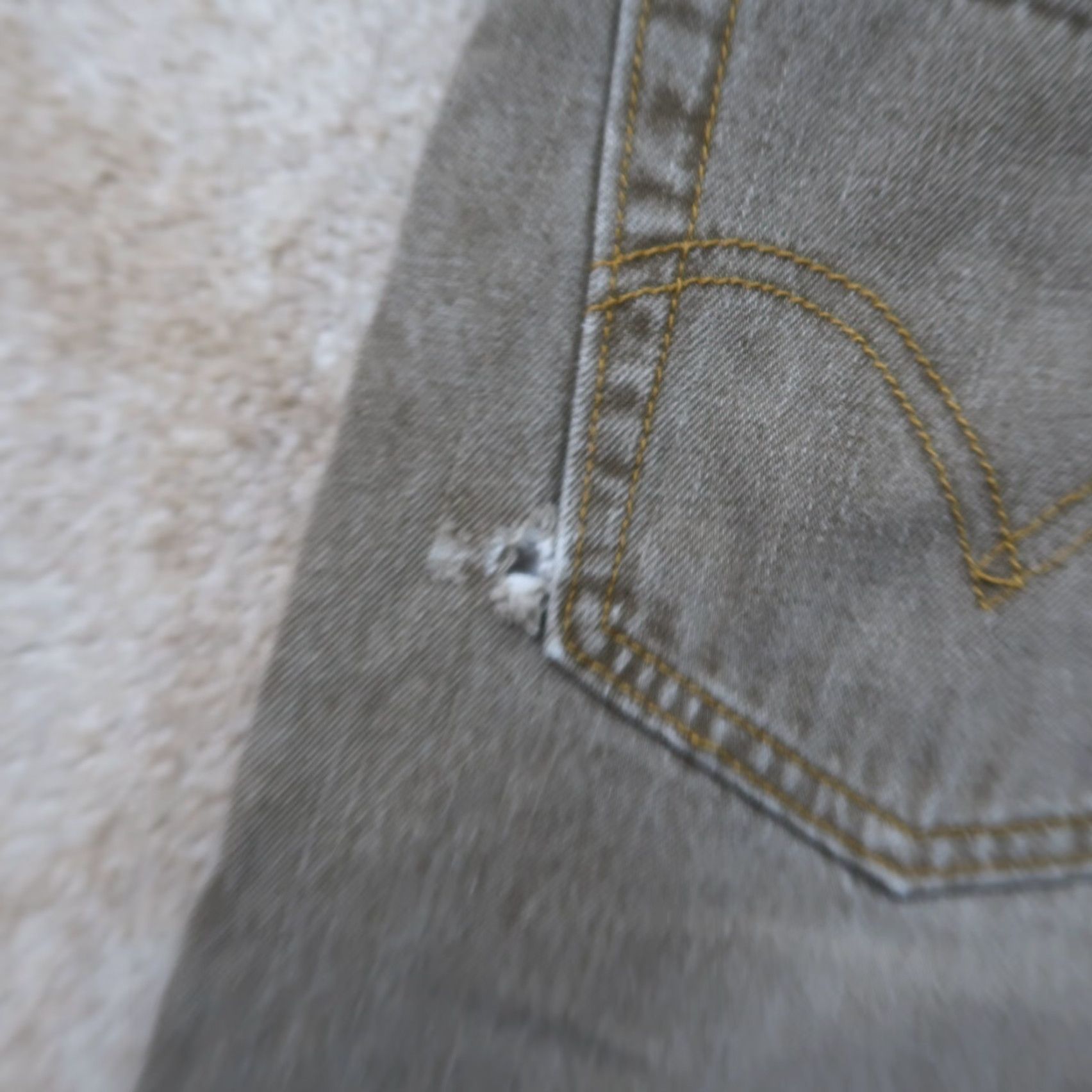 Levi's Levi's 505 Regular Fit Straight Leg Jeans Mens 36x32 Beige Denim Pants Size US 36 / EU 52 - 6 Thumbnail