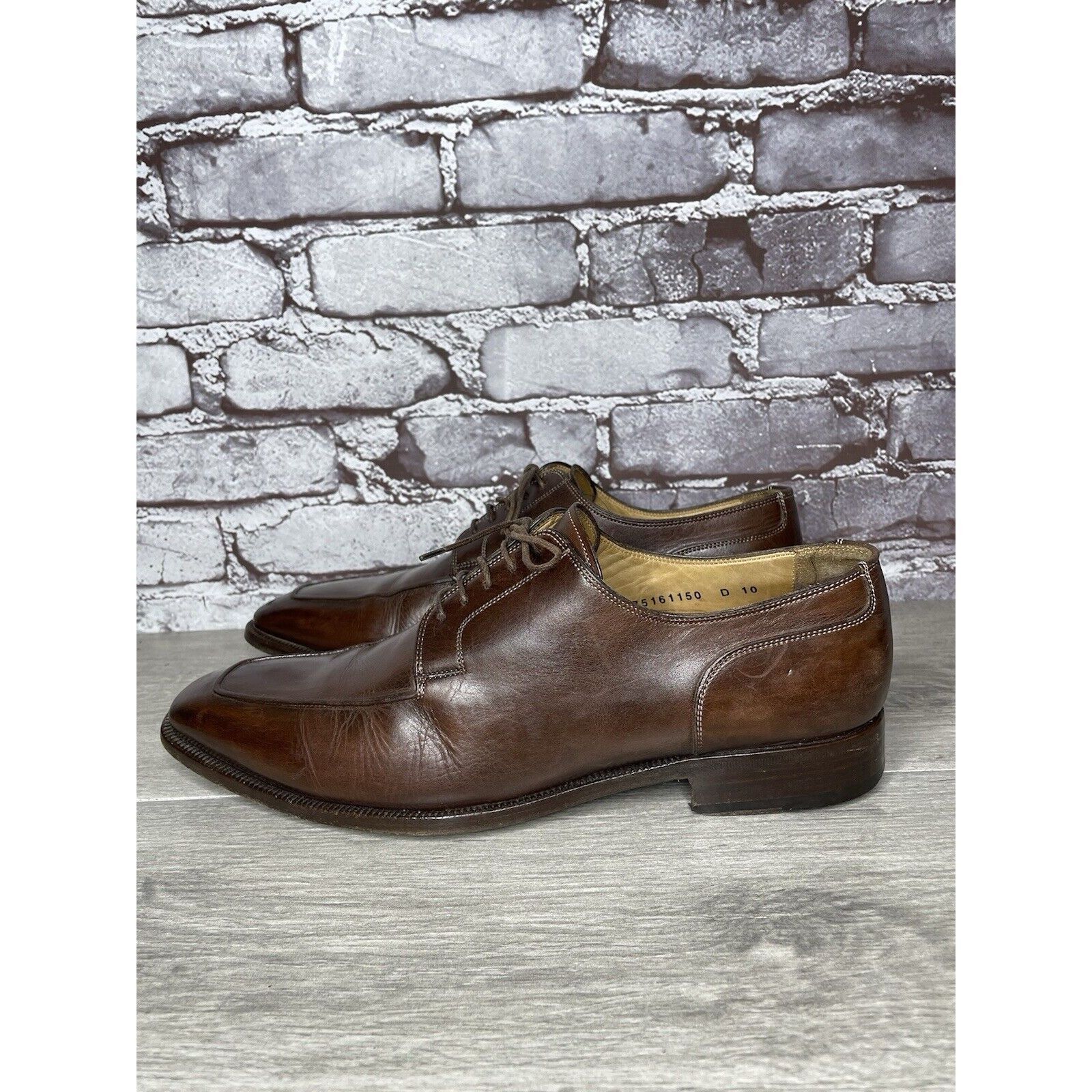 Santoni Santoni Brown Leather Apron Toe Loafers Oxfords Dress Shoes Size US 10 / EU 43 - 18 Thumbnail