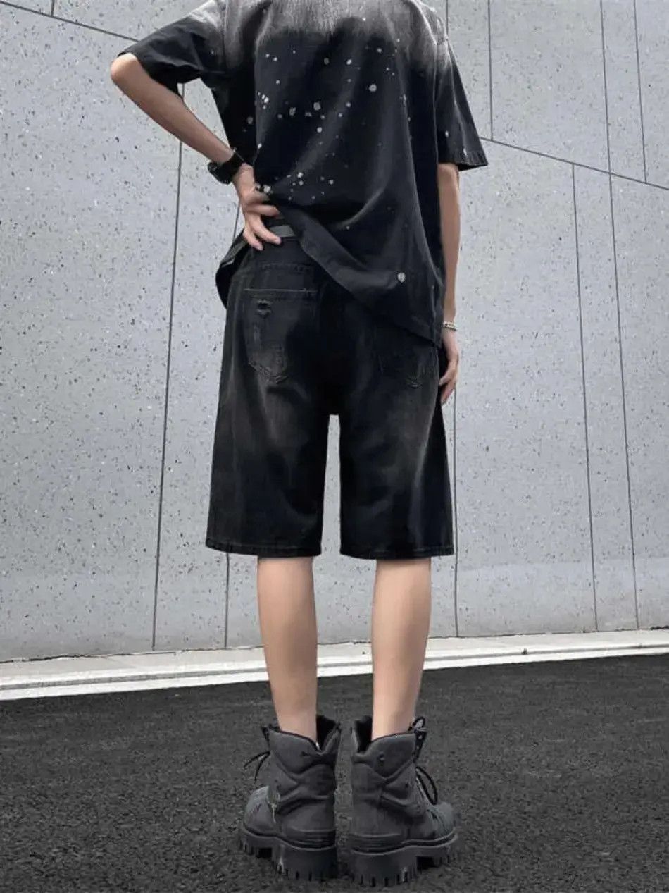 Japanese Brand Loose and versatile casual distressed denim shorts Size US 32 / EU 48 - 5 Thumbnail