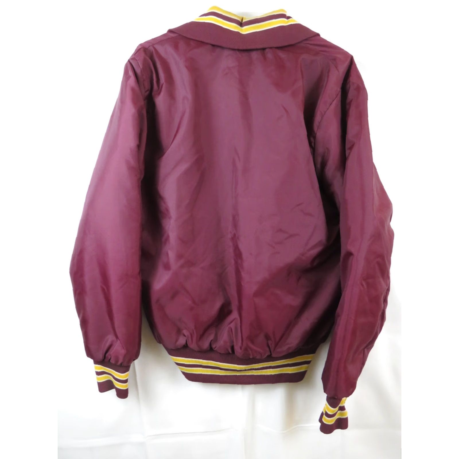 Salem Sportswear VINTAGE Gem Sportswear Jacket Men L Red Satin Bomber 80s USA Casual Travel Pockets Button Size US L / EU 52-54 / 3 - 5 Thumbnail
