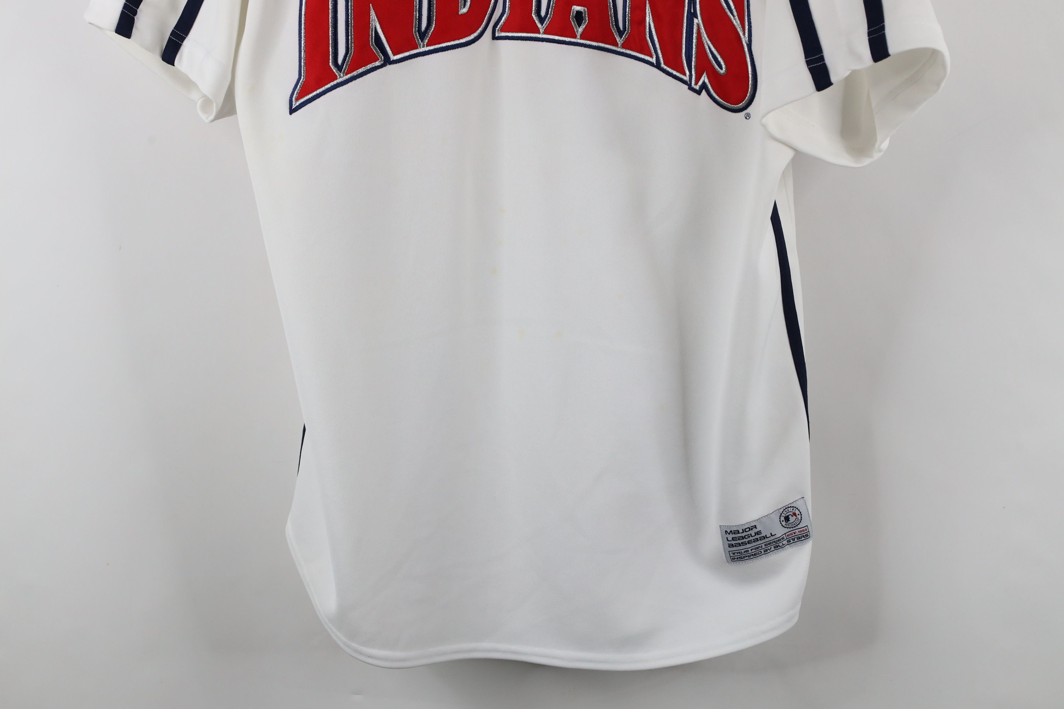 Vintage Vintage 90s Heavyweight Cleveland Indians Baseball Jersey Size US L / EU 52-54 / 3 - 3 Thumbnail