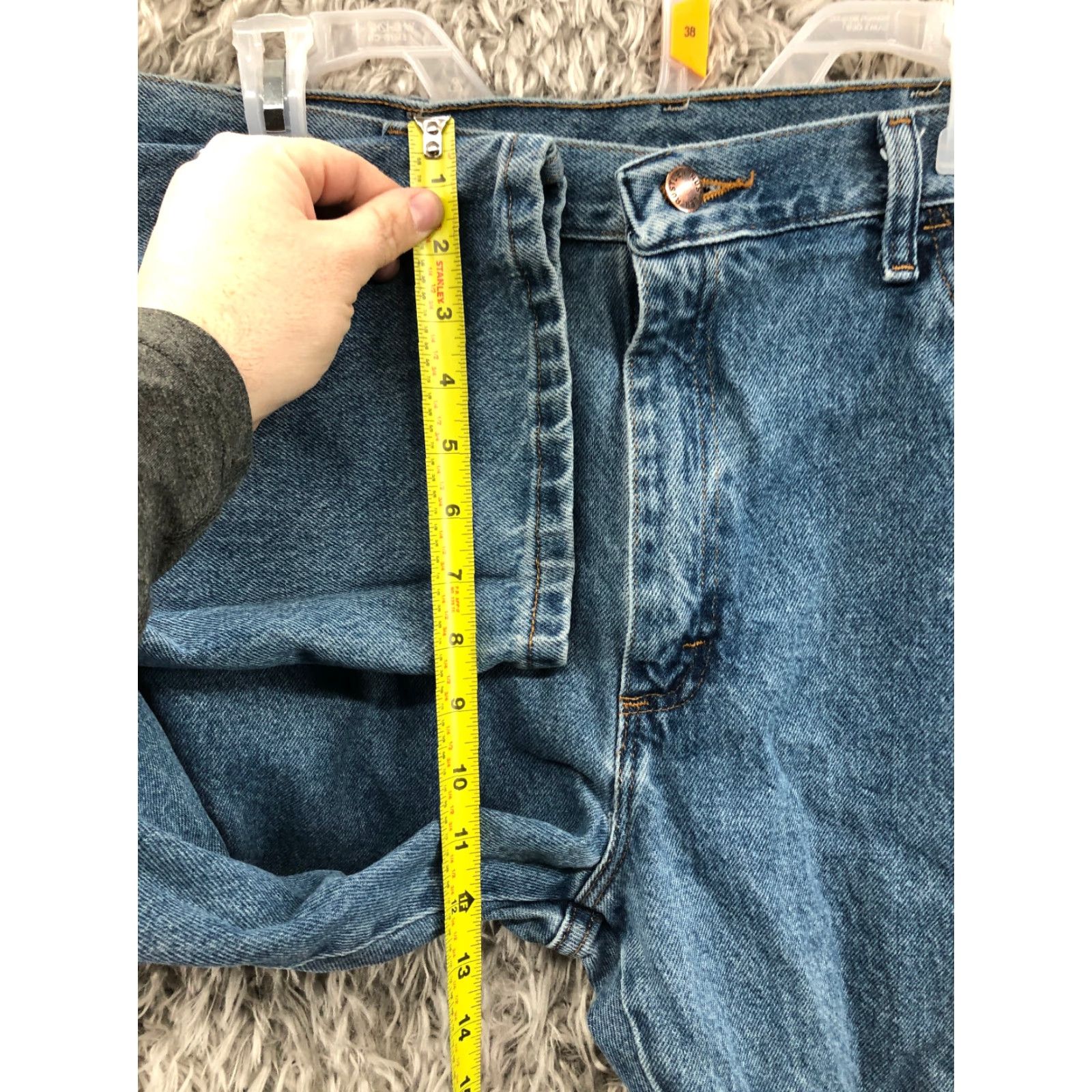 Denime Rustler Jeans 38x29 Men Mid Rise Straight Blue Denim 5-Pocket Regular 38 in Dark Wash Blue Jeans Mens Size US 38 / EU 54 - 4 Thumbnail