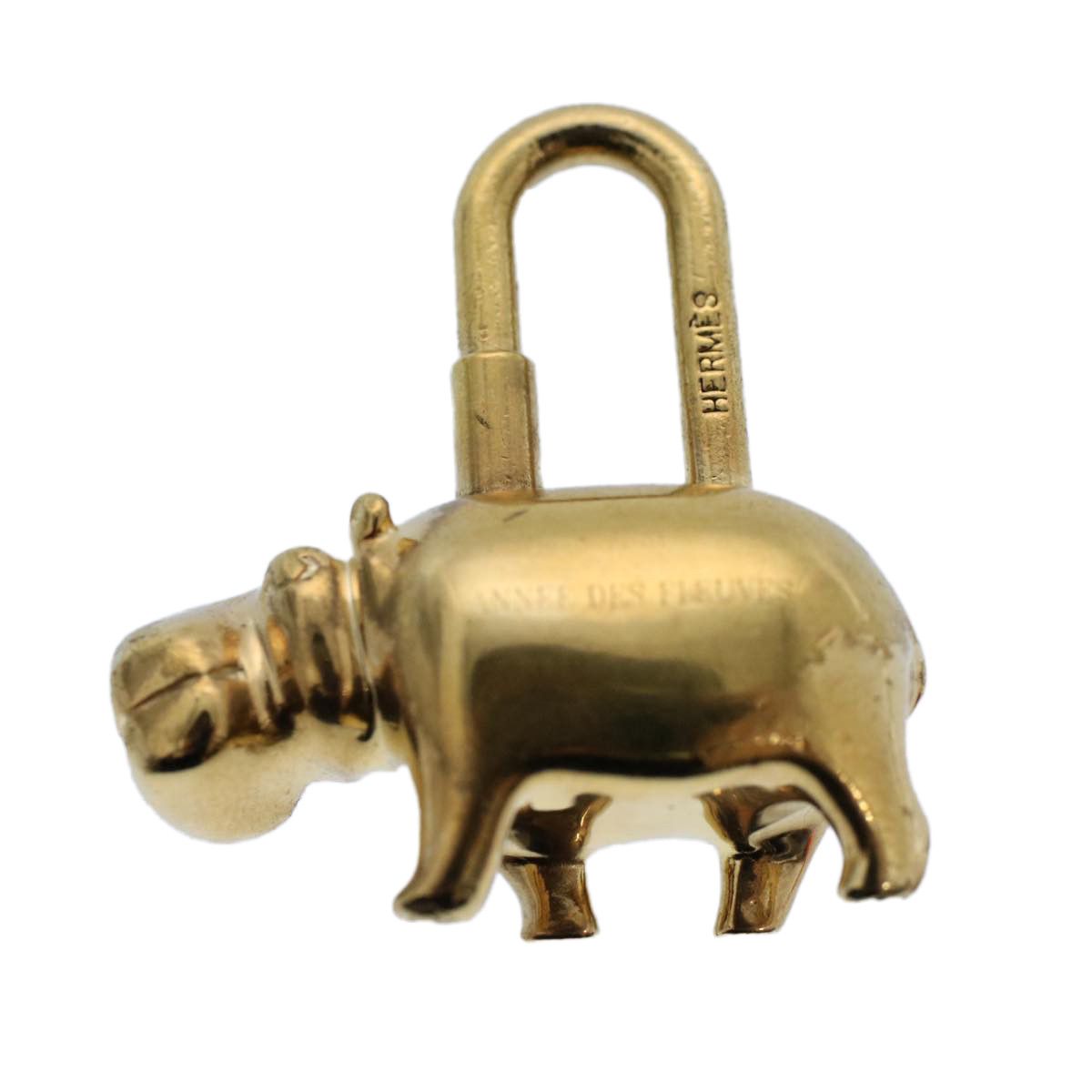 image of Hermes Hippo 2005 Only Charm Gold Tone Auth Bs8286, Women's
