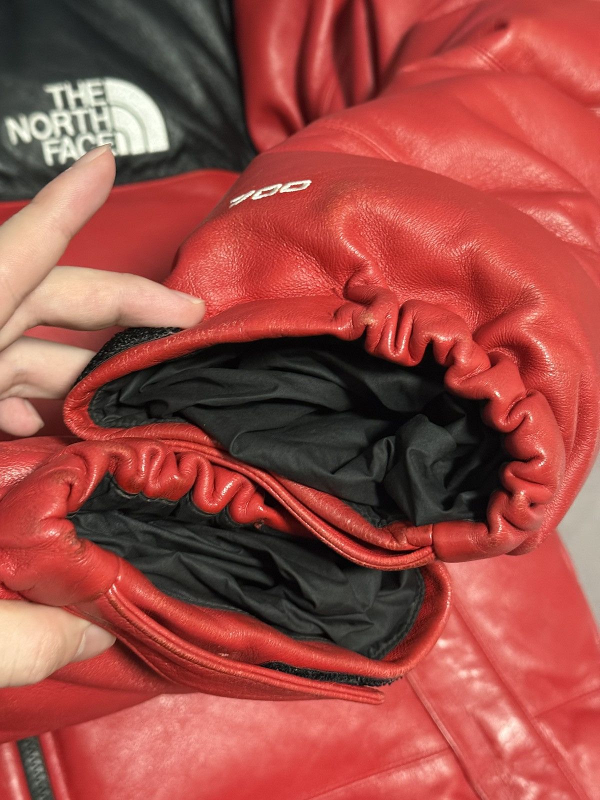 The North Face Supreme tnf the north face leather nuptse jacket red Size US M / EU 48-50 / 2 - 6 Thumbnail