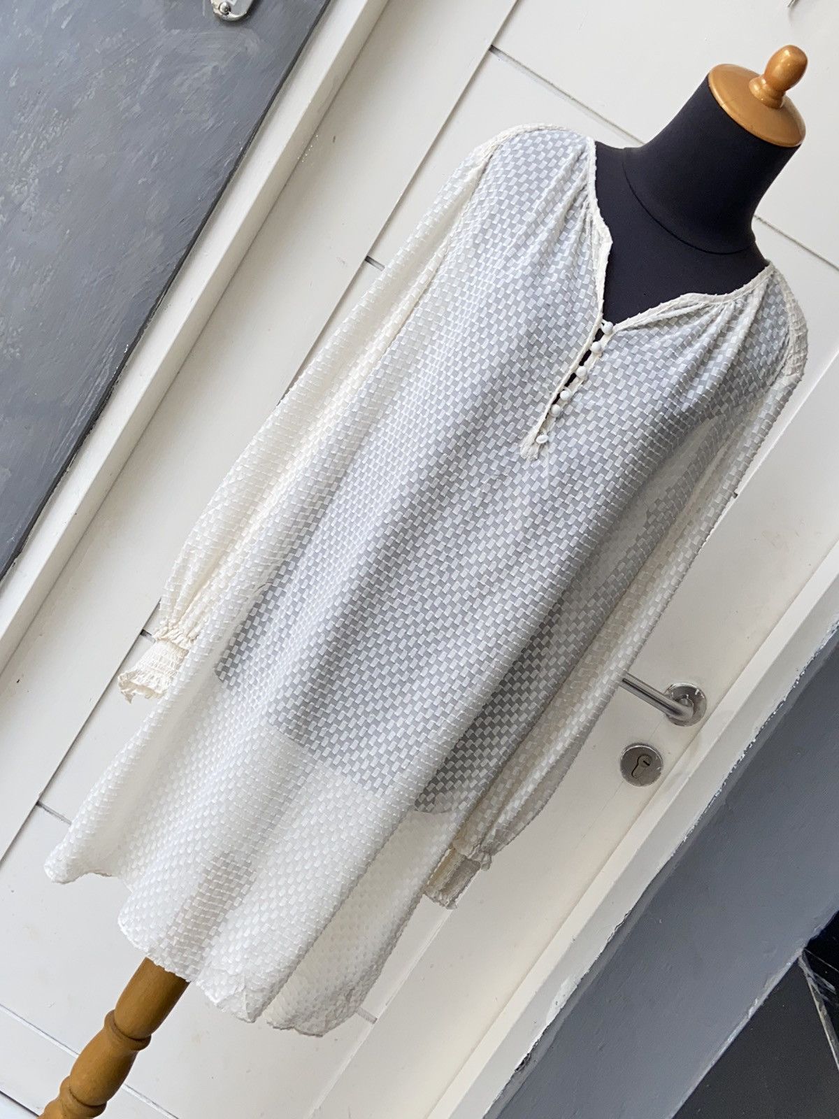 Maje MAJE White Motive Dress Size M / US 6-8 / IT 42-44 - 16 Thumbnail