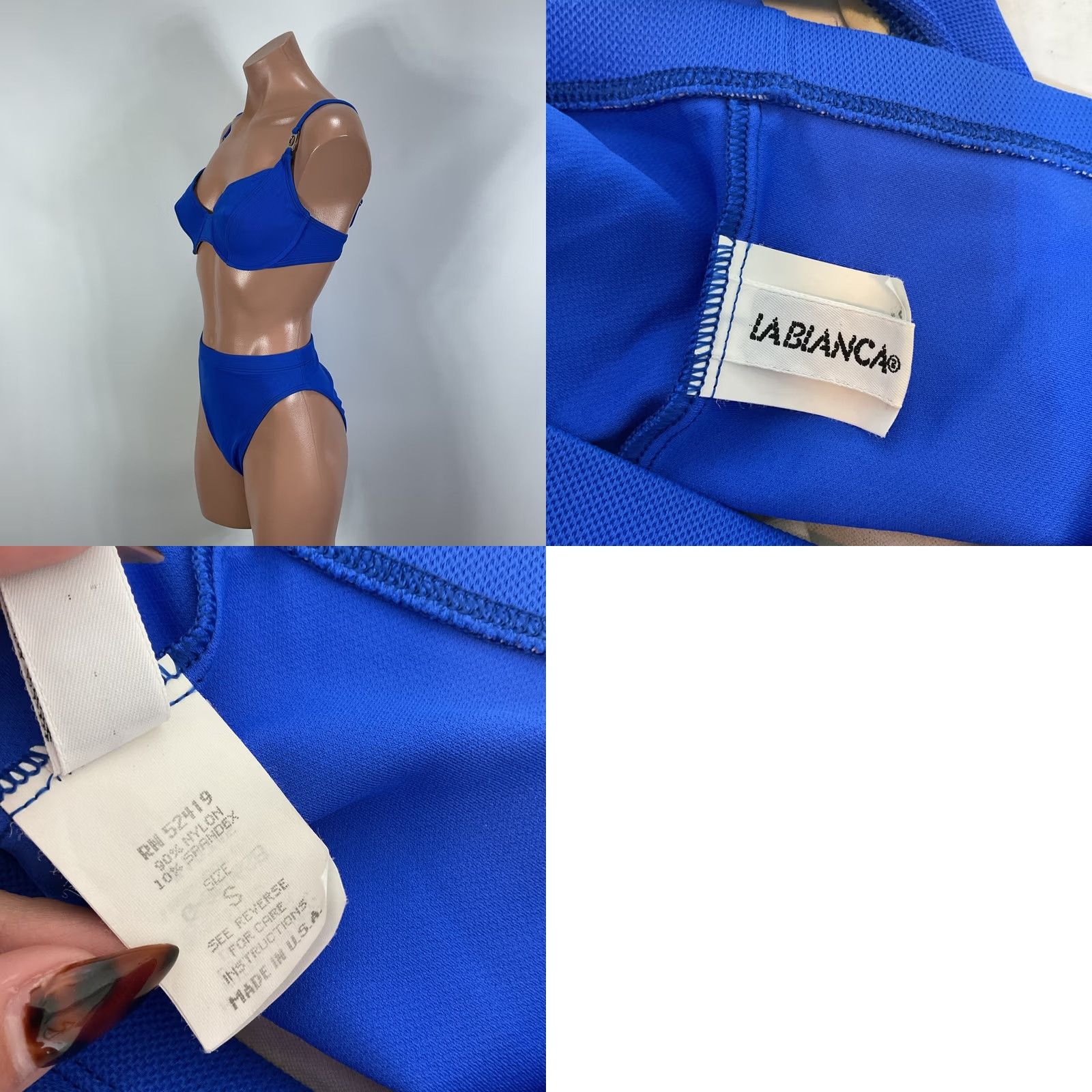 Vintage VINTAGE La Blanca Bikini Underwire Shell High Cut Electric 90s sz S USA MADE Size ONE SIZE - 8 Thumbnail