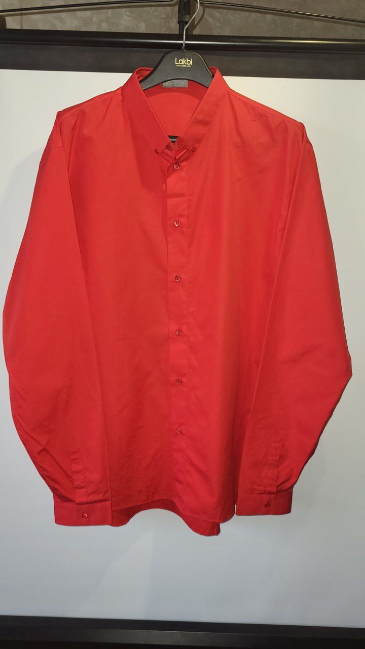Dior × Hedi Slimane Dior Red Button-Up Shirt Size US L / EU 52-54 / 3 - 1 Thumbnail