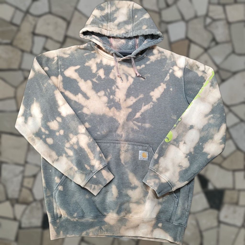 Carhartt Carhartt Mens Hoodie Logo Tie Dye Gray Small Loose Pullover Knit Sweatshirt Size US S / EU 44-46 / 1 - 1 Thumbnail