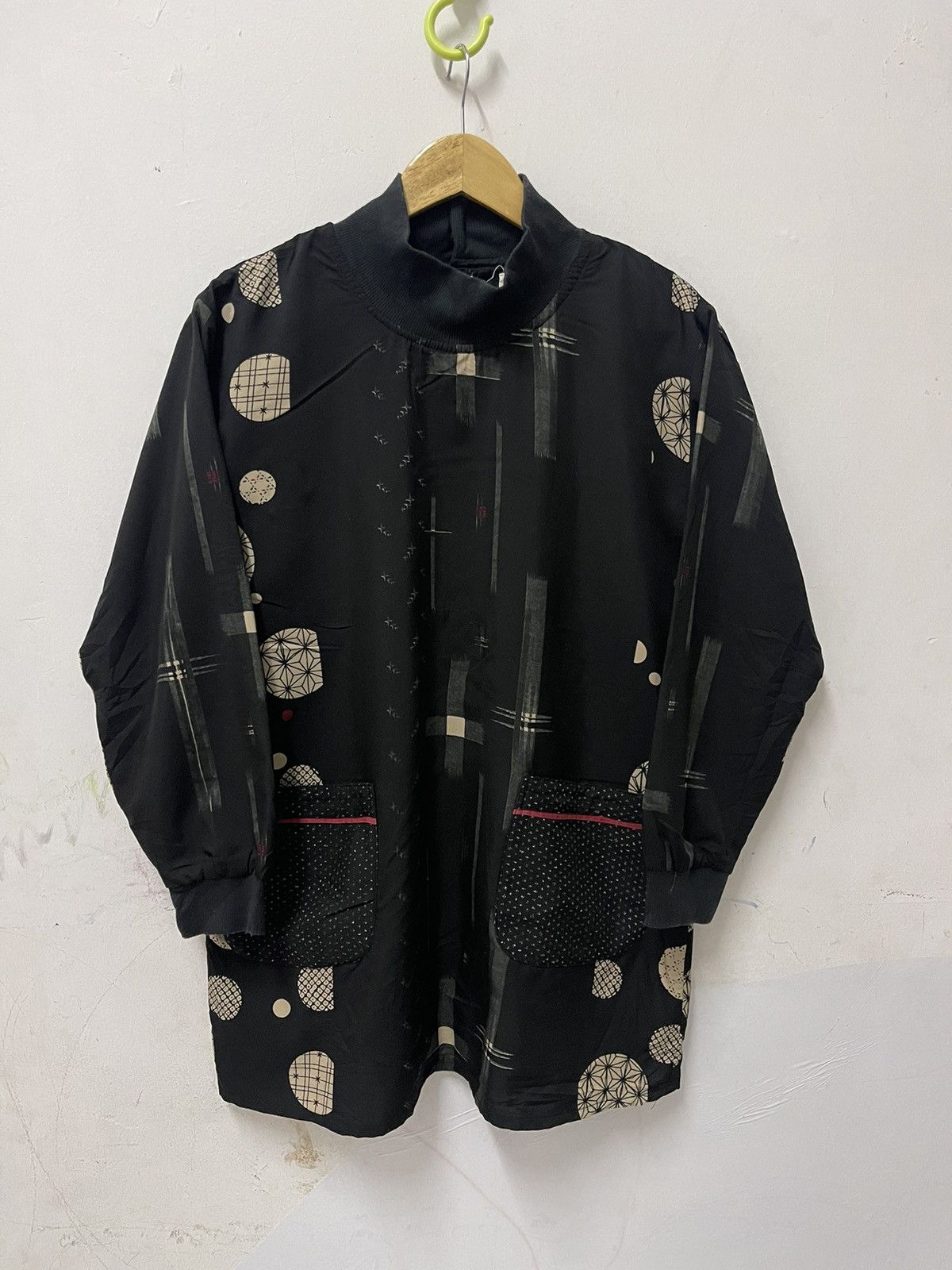 Japanese Brand Japanese "Hannari" Fleece-Lined Geometric Print Smock Jacket Size US M / EU 48-50 / 2 - 1 Thumbnail