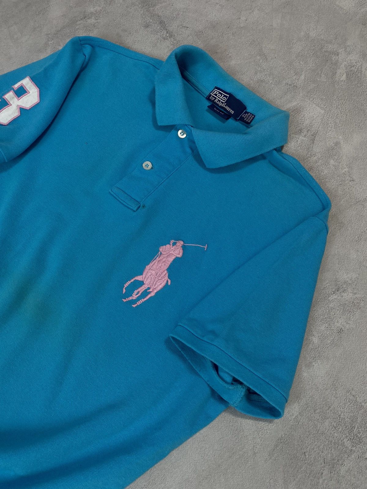 Polo Ralph Lauren × Ralph Lauren × Vintage 🩵 Vintage Shirt Polo Ralph Lauren 3 / Big Horse Knit Logo Size US XL / EU 56 / 4 - 2 Thumbnail