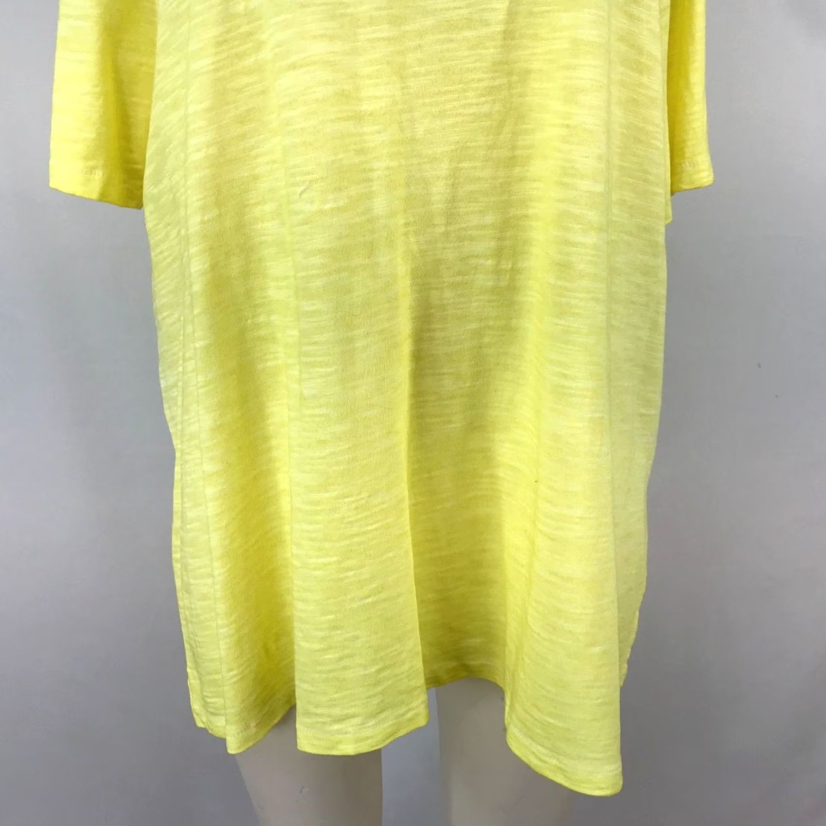 Vintage CHICO'S Women's XL Yellow V Neck Short Sleeve Cotton Blend Top Size XL / US 12-14 / IT 48-50 - 3 Thumbnail
