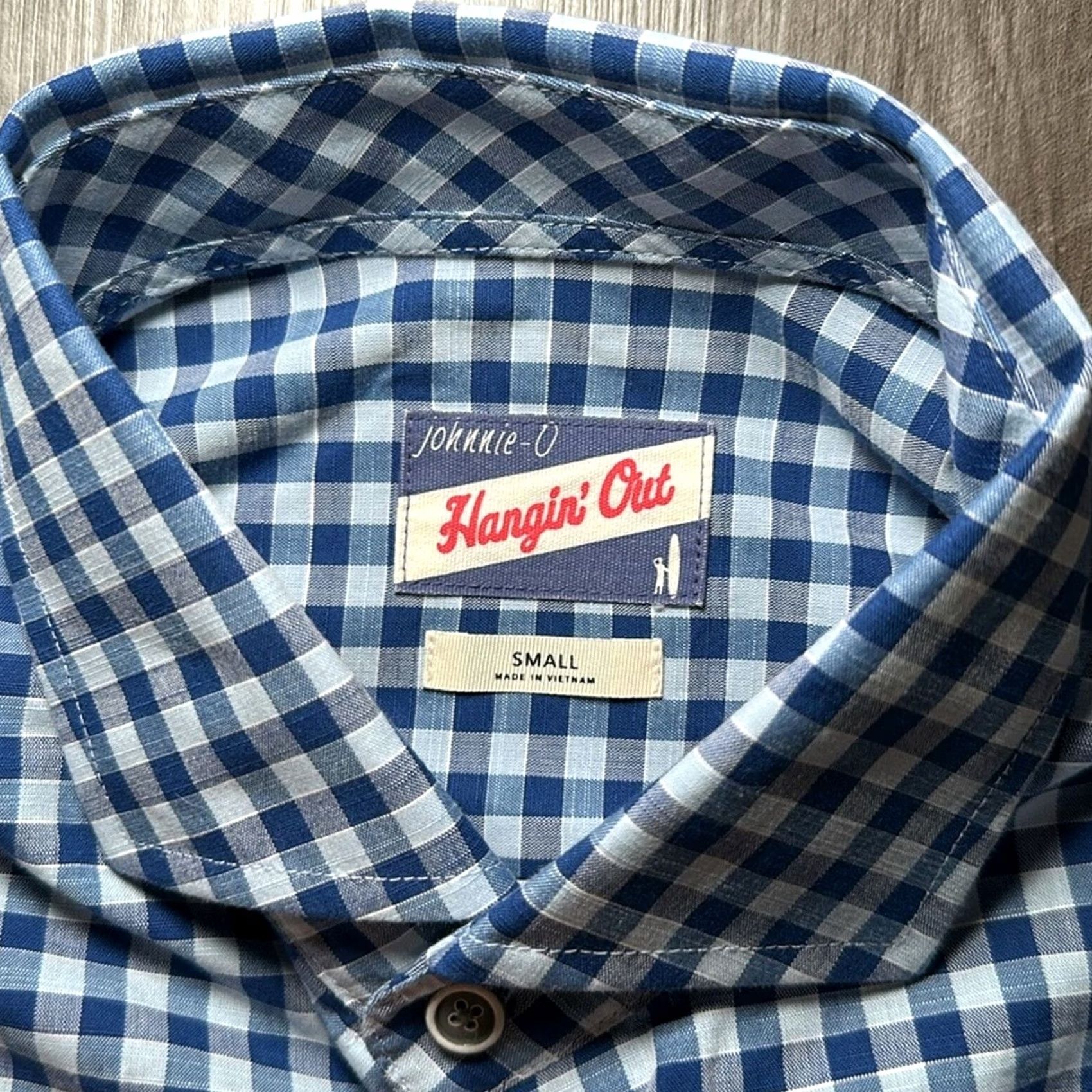 johnnie-O Johnnie-O Hangin’ Out Wooster Long Sleeve Button Down Shirt Small Mens Blue Oceanside Gingham Plaid Size US S / EU 44-46 / 1 - 7 Thumbnail