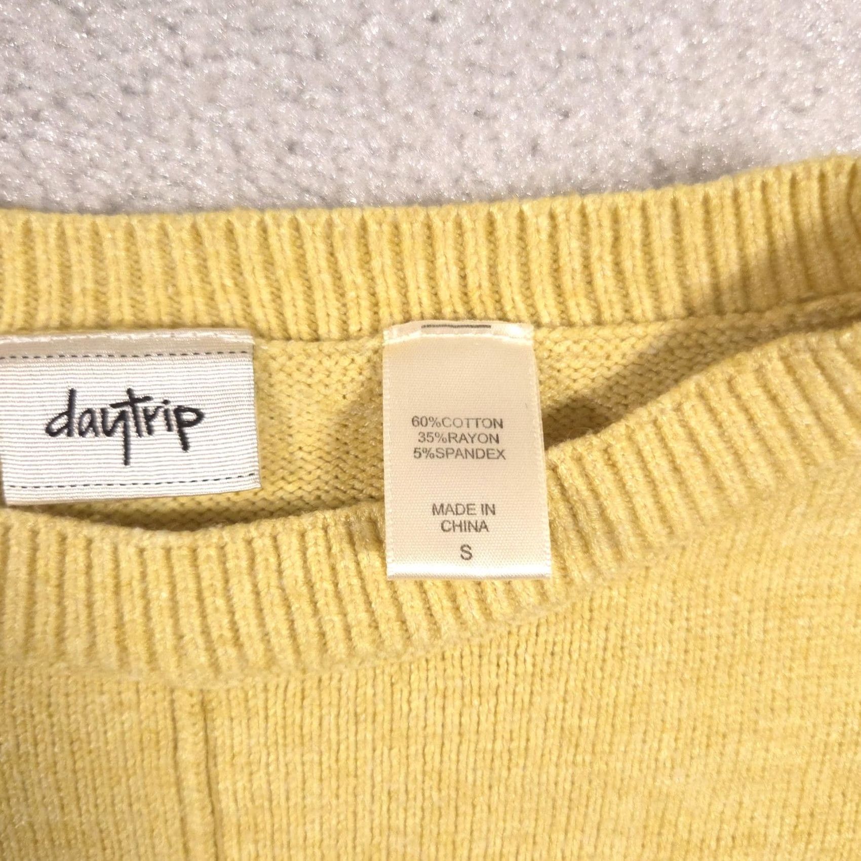 Vintage Daytrip Sweater Womens S Yellow Crew Neck 3/4 Dolman Pullover Knit Casual Fall Knit Top Women Size S / US 4 / IT 40 - 6 Thumbnail