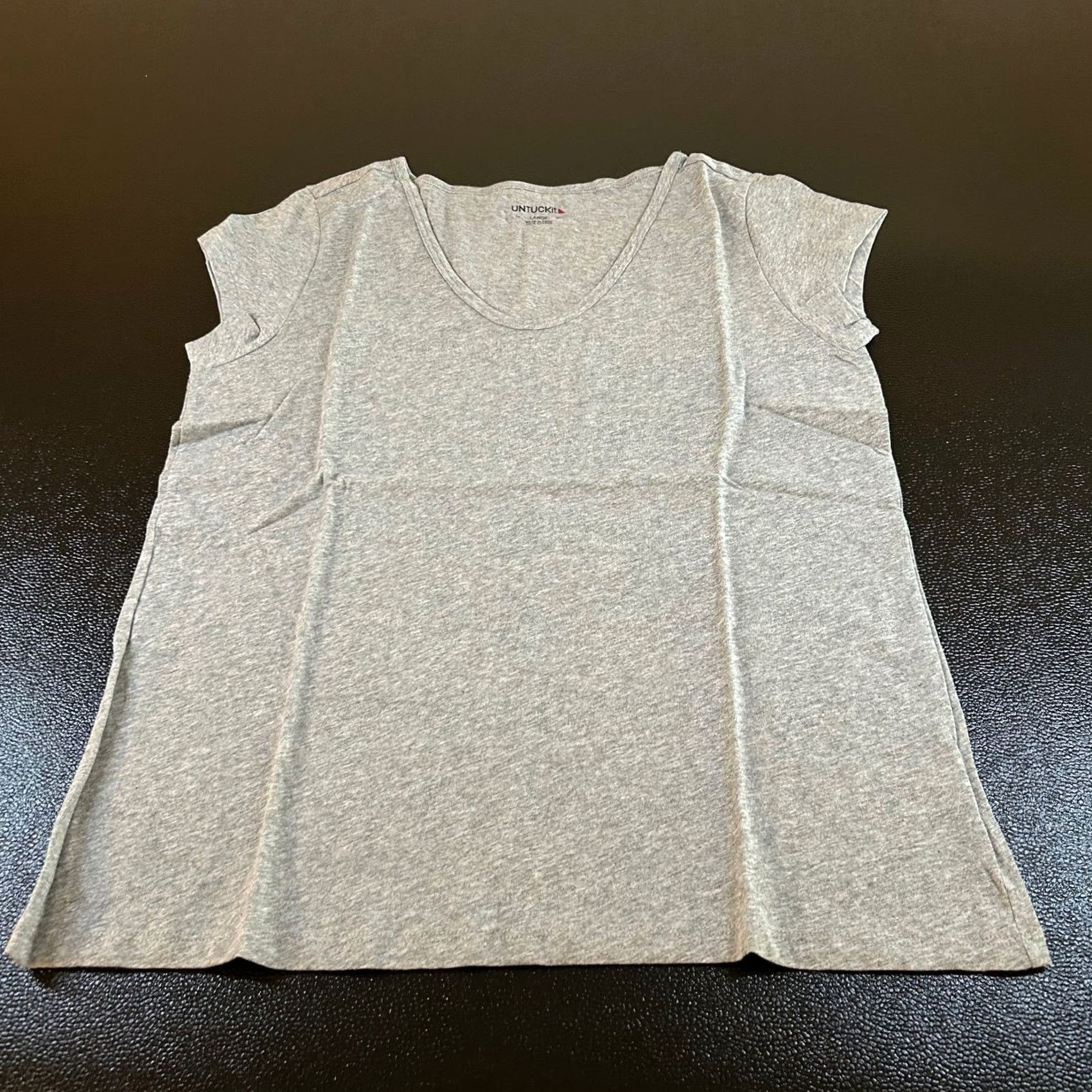 UNTUCKit UNTUCKit Condesa T-Shirt Scoop Neck Short Sleeve Casual Gray Womens Large New Size L / US 10 / IT 46 - 3 Thumbnail