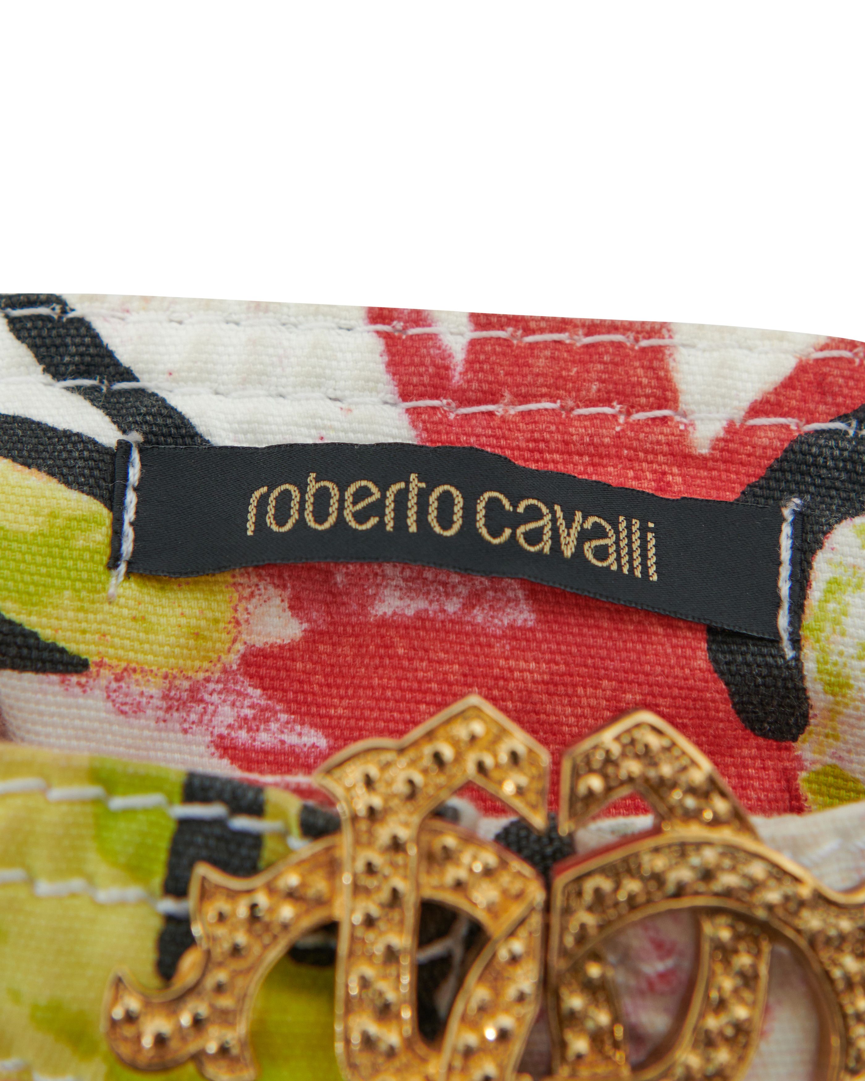 Roberto Cavalli S/S 2005 Red floral print top and pants set Size S / US 4 / IT 40 - 5 Thumbnail