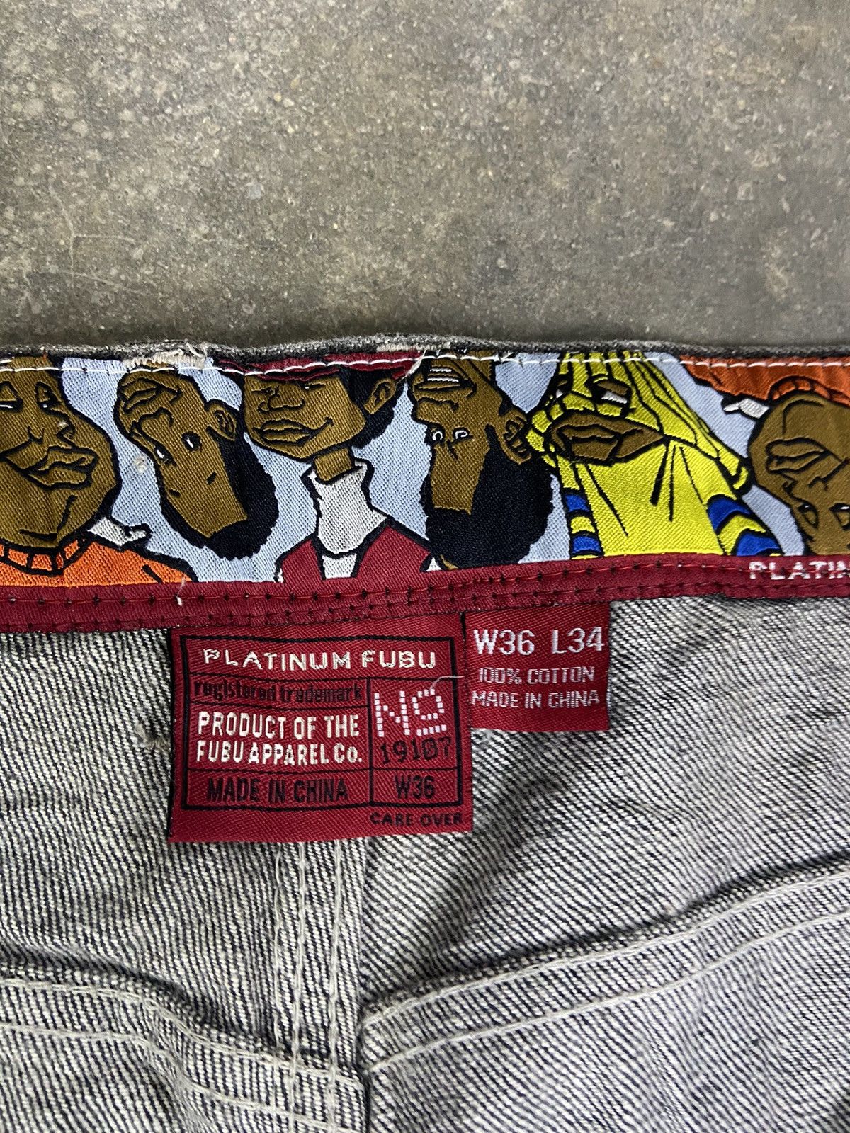 Fubu 🔥 Vintage y2k Fubu Platinum jeans Embroidery back hit Size US 36 / EU 52 - 20 Thumbnail