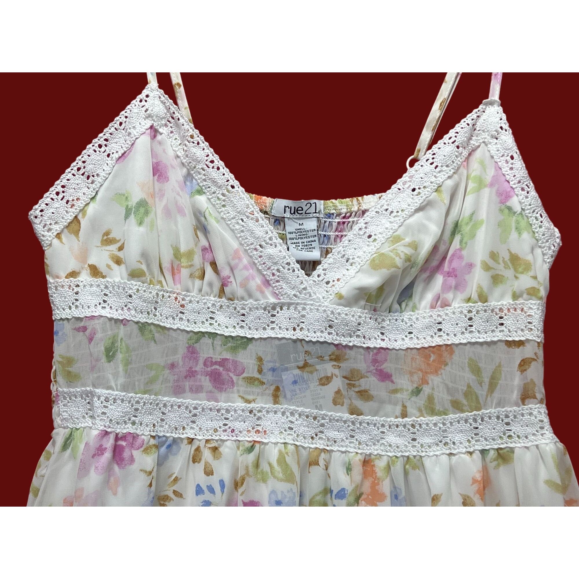 rue21 Rue 21 - Women's Summer Sleeveless High Low Hem Ruffle Flora Size M / US 6-8 / IT 42-44 - 18 Thumbnail