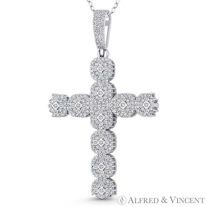 Other Multi-Cluster Cross CZ Pave Pendant in .925 Sterling Silver Size ONE SIZE - 1 Preview