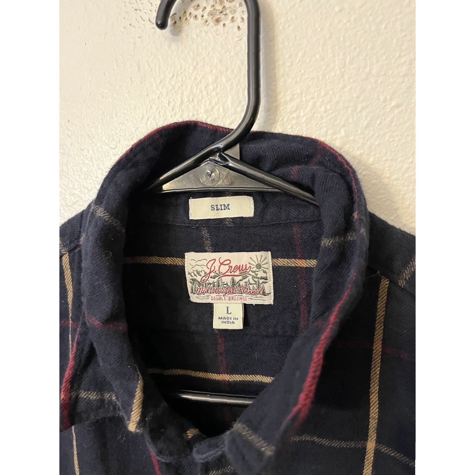 J.Crew J.CREW Men's L Button-Up Flannel Shirt Blue Plaid Slim Fit Midweight Cotton Long Sleeve Casual Workwear Shirt Size US L / EU 52-54 / 3 - 2 Thumbnail