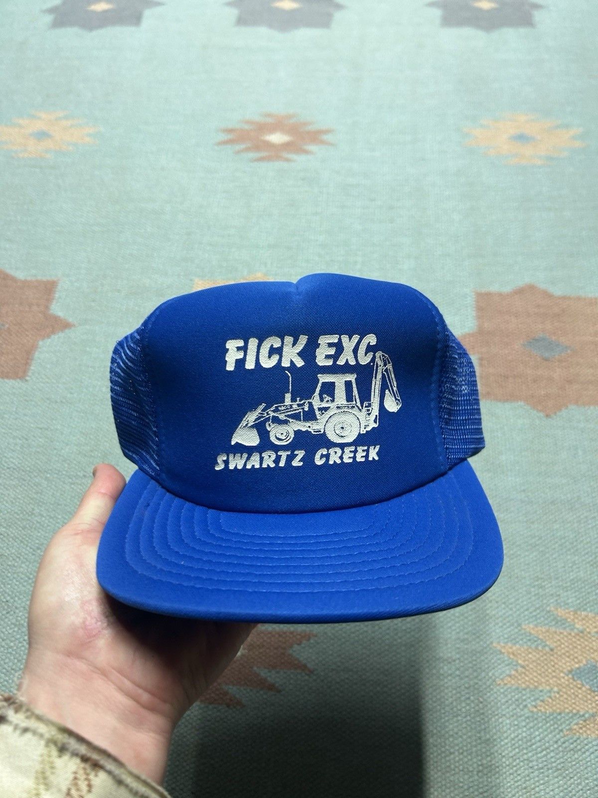 Vintage Vintage trucker hat fick excavating Swartz creek Michigan Size ONE SIZE - 2 Thumbnail