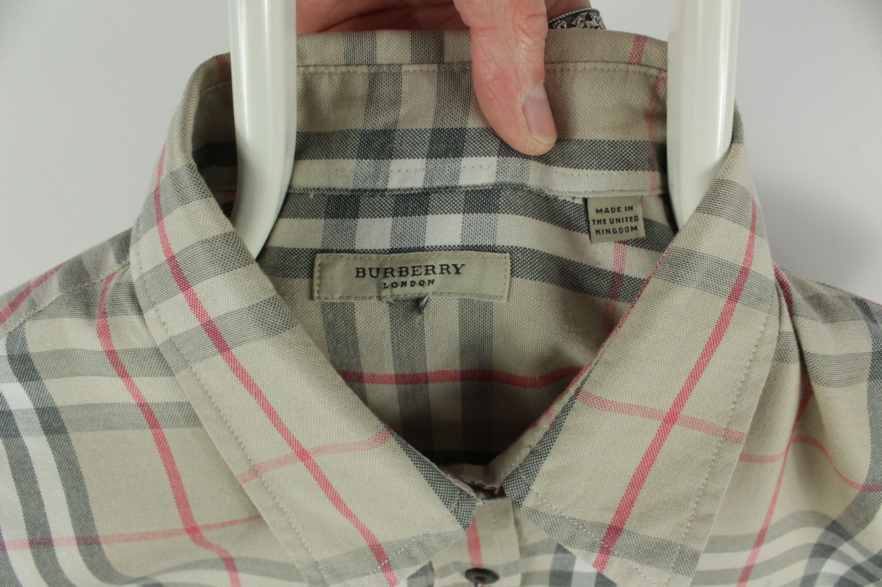 Burberry Burberry Nova Check Button Up S/S Shirt Beige Women's Size L / US 10 / IT 46 - 3 Thumbnail