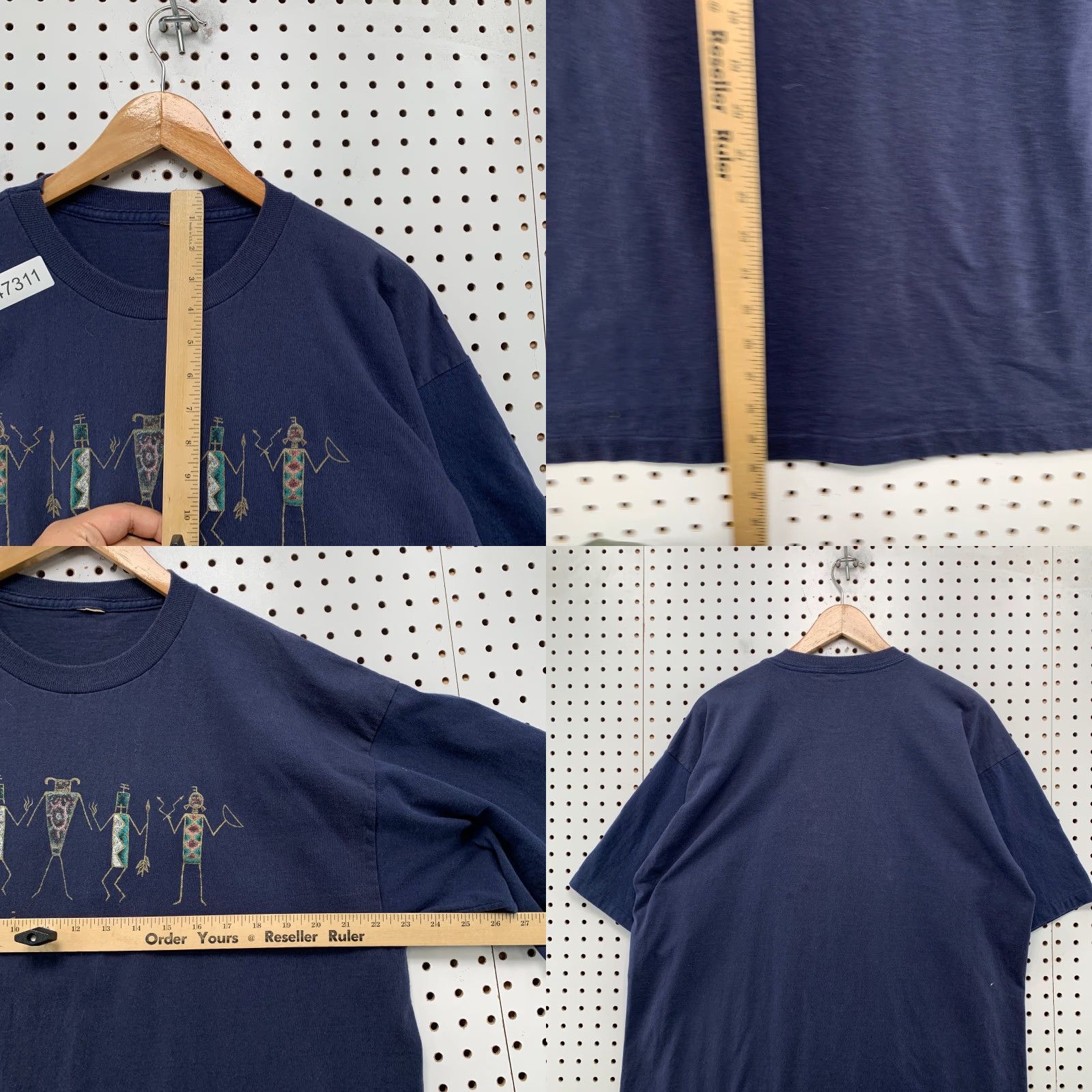 Vintage VINTAGE Arizona Artwork Shirt Mens XL Blue Graphic Print USA Aztec Ancient Shirt Size US XL / EU 56 / 4 - 8 Thumbnail
