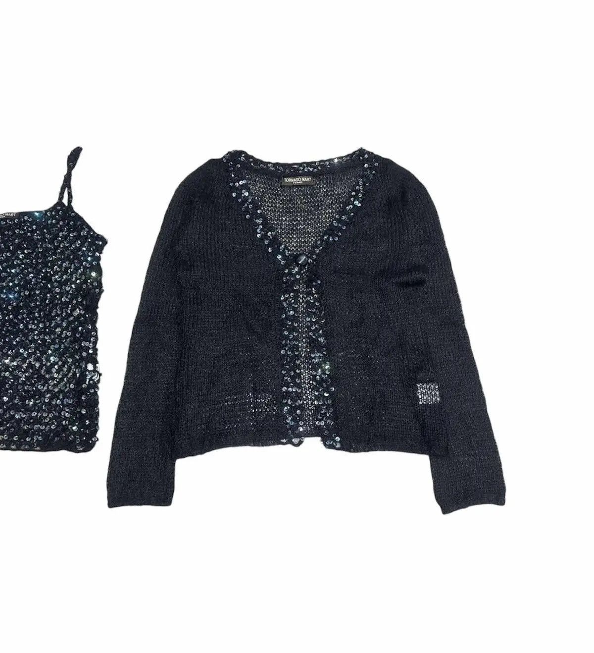 Hysteric Glamour × Japanese Brand × Tornado Mart ♟️ Sick Y2K Tornado Mart Knit Cardigan Sequin & Camisole Set Size M / US 6-8 / IT 42-44 - 3 Thumbnail