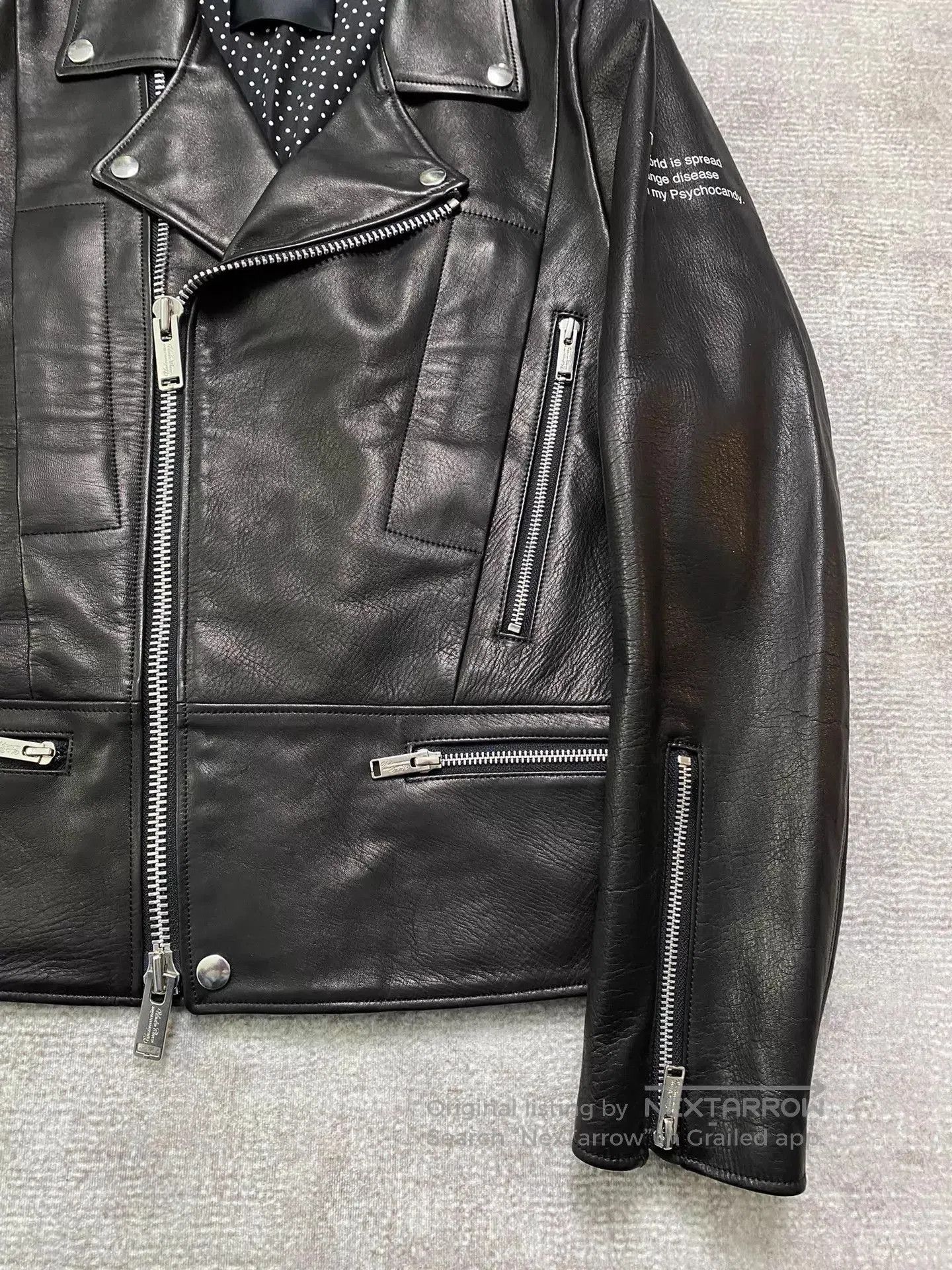 Undercover Black Leather Biker Jacket with Zip Details Size M. Size US M / EU 48-50 / 2 - 4 Thumbnail