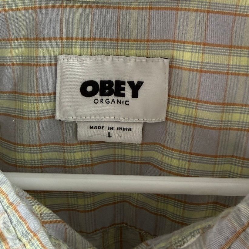 Obey Obey Propaganda Men's Plaid Button Down Shirt -Elephant Logo Size US L / EU 52-54 / 3 - 2 Thumbnail