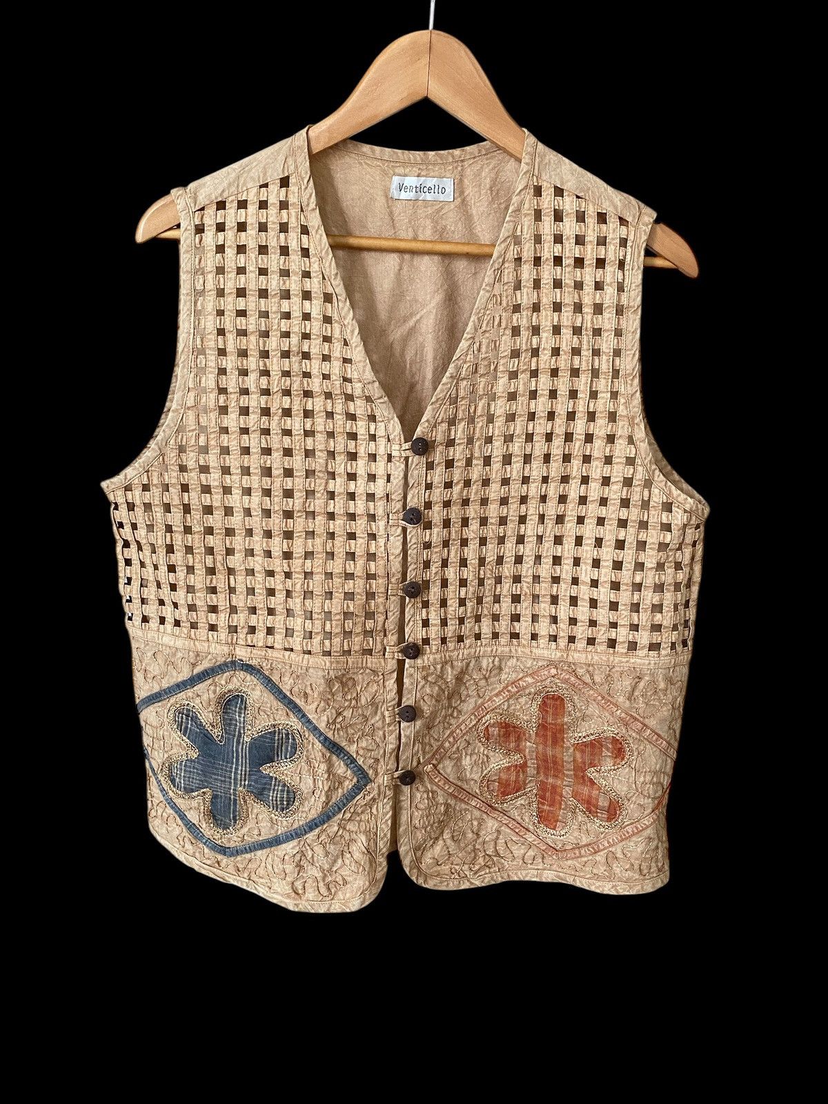 Hysteric Glamour × Japanese Brand 🇯🇵 VINTAGE VENTICELLO Vest Design Pachwork nice design Size US L / EU 52-54 / 3 - 1 Thumbnail