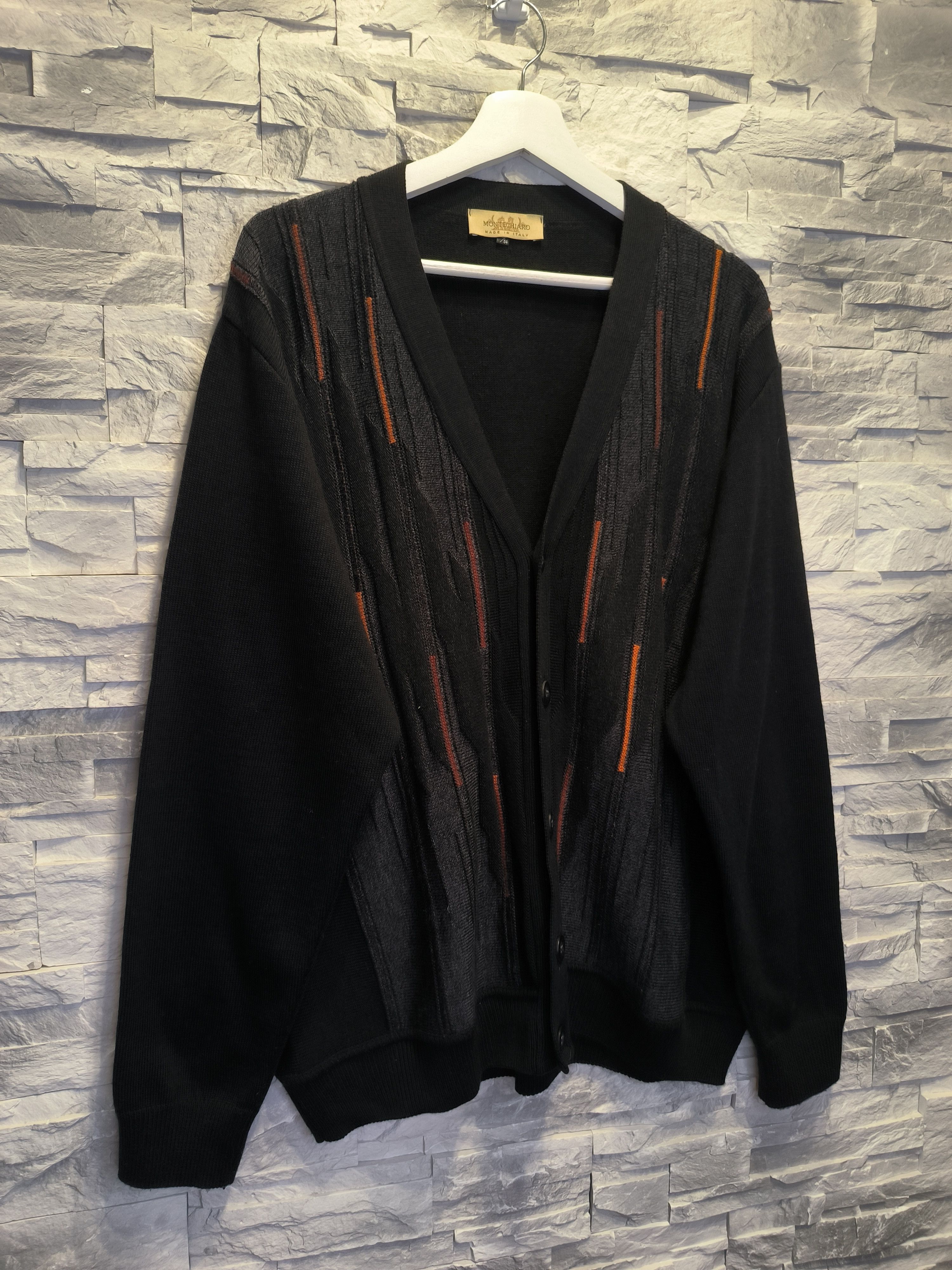 Other Montechiaro Cardigan Knitwear Italy Made Lana Wool Black Size US L / EU 52-54 / 3 - 3 Thumbnail