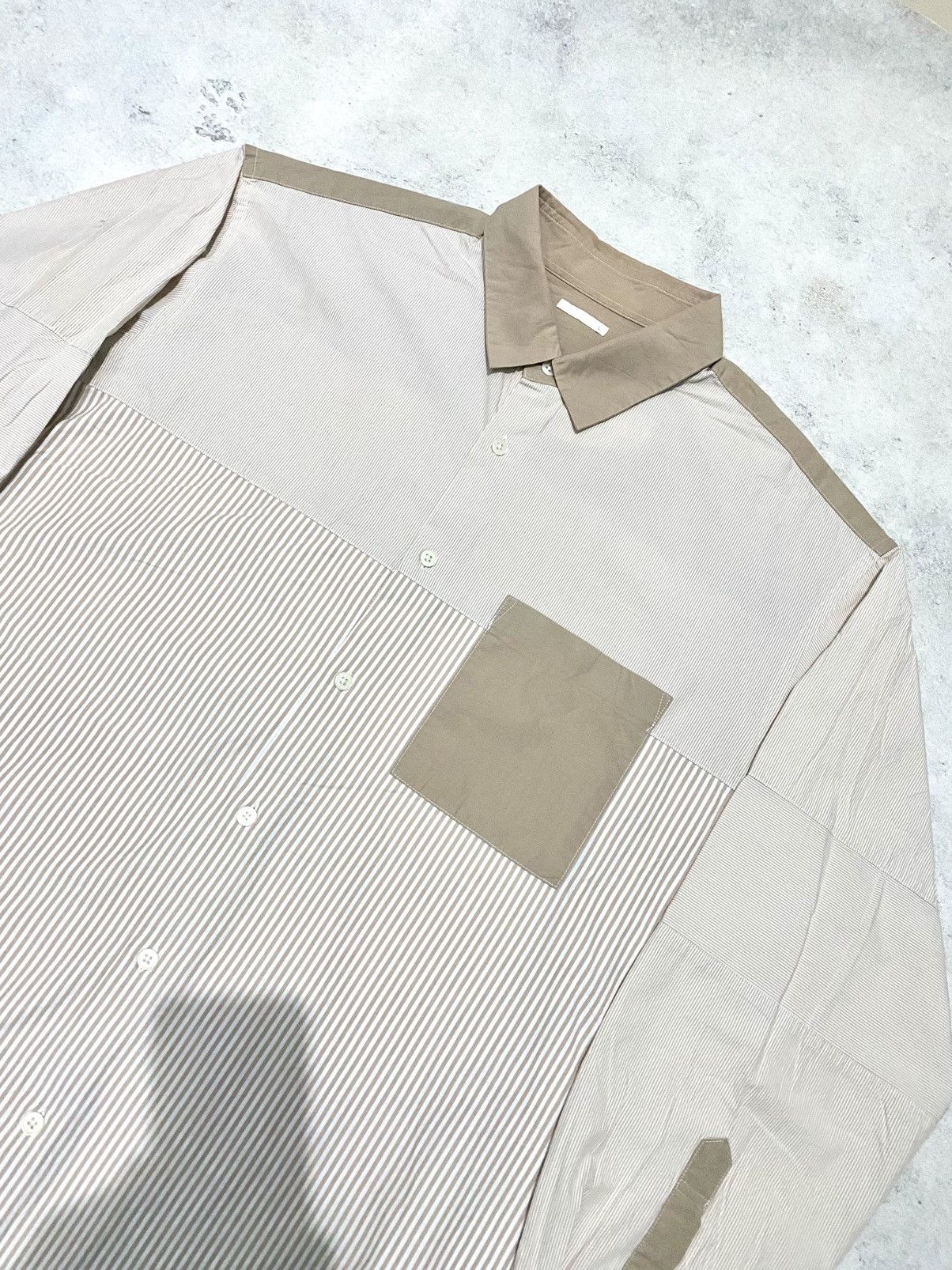 GU × Japanese Brand GU Mix Stripe Brown Shirt Button Size US L / EU 52-54 / 3 - 3 Thumbnail