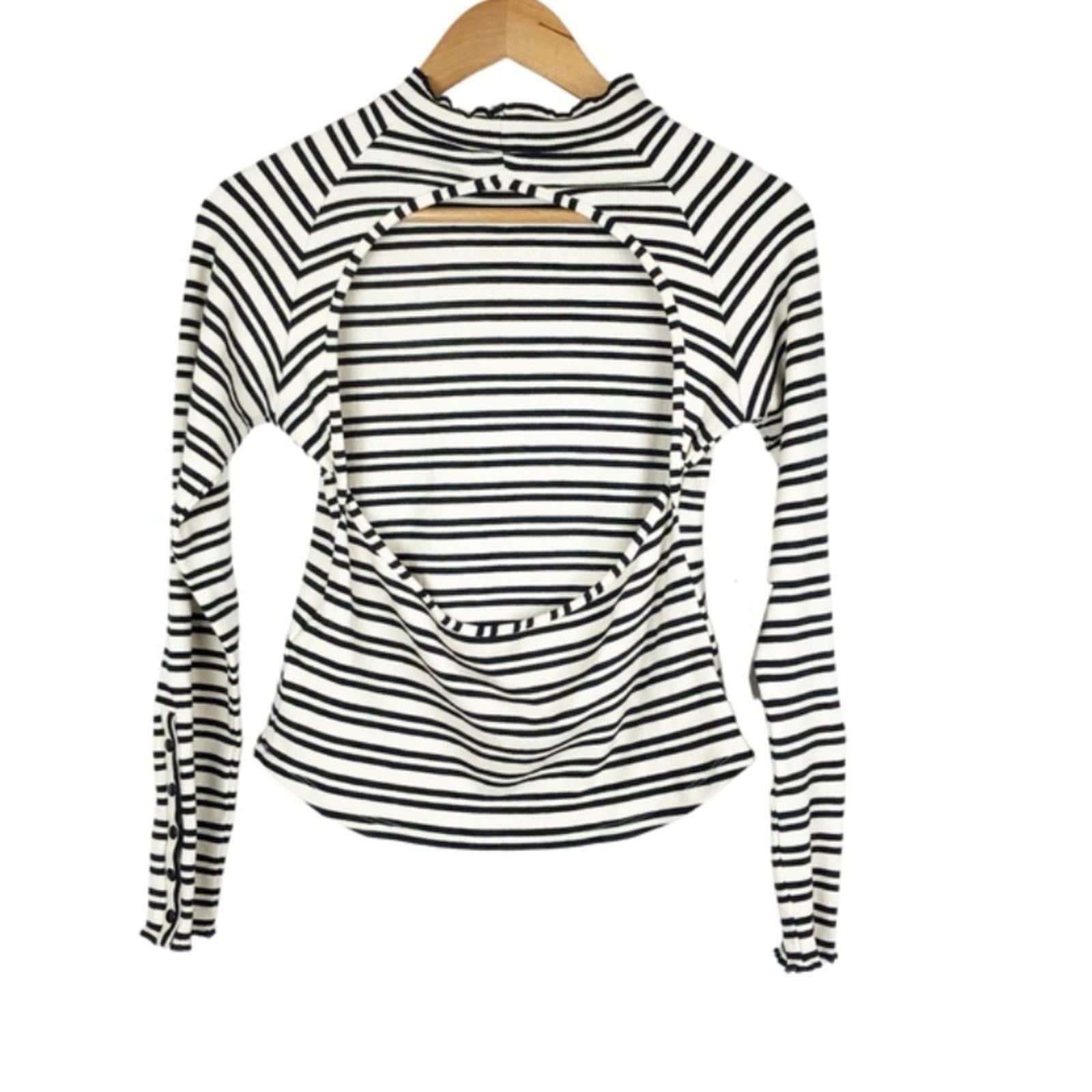 Free People New With Tag Women’s Free People Striped Cutout Top Ivory Size M / US 6-8 / IT 42-44 - 11 Thumbnail
