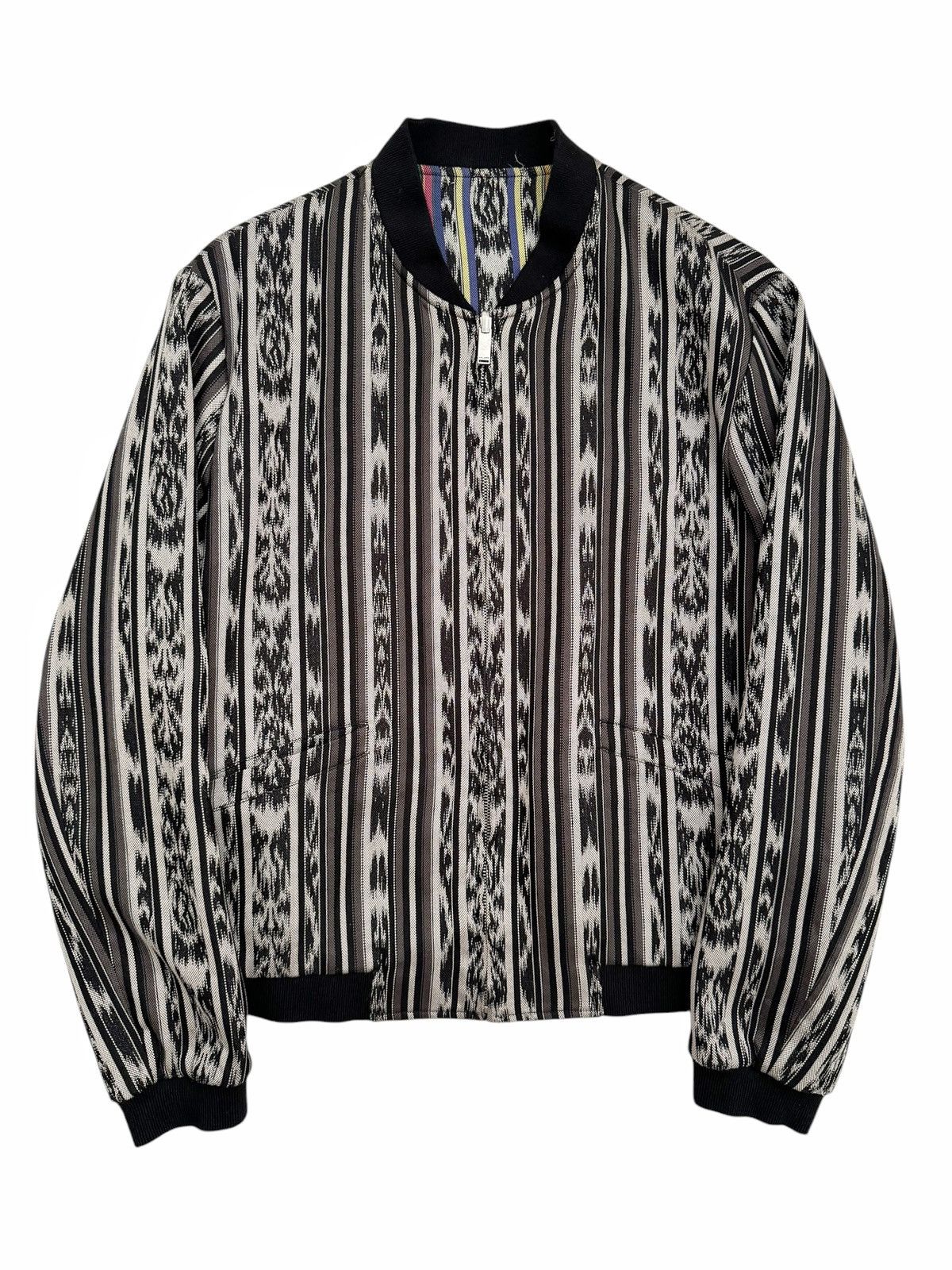 Saint Laurent Paris 2017 Reversible Ikat Pattern Teddy Bomber Size US M / EU 48-50 / 2 - 1 Thumbnail