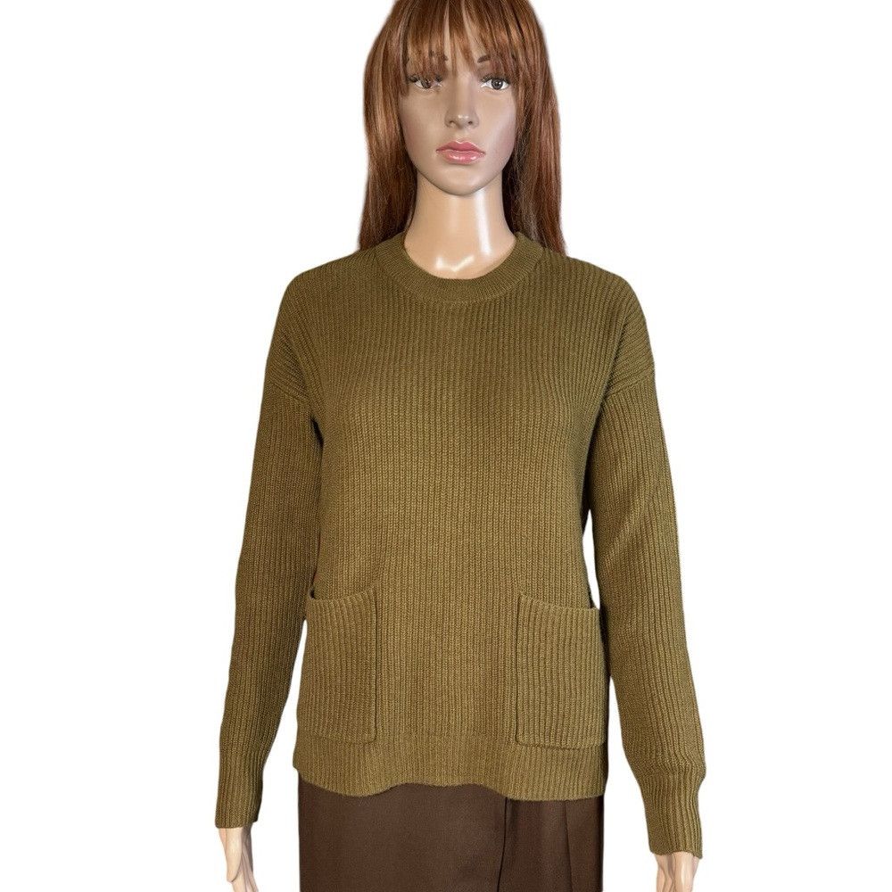Madewell MADEWELL Patch Pocket Olive Sweater Size XS Size XS / US 0-2 / IT 36-38 - 3 Thumbnail