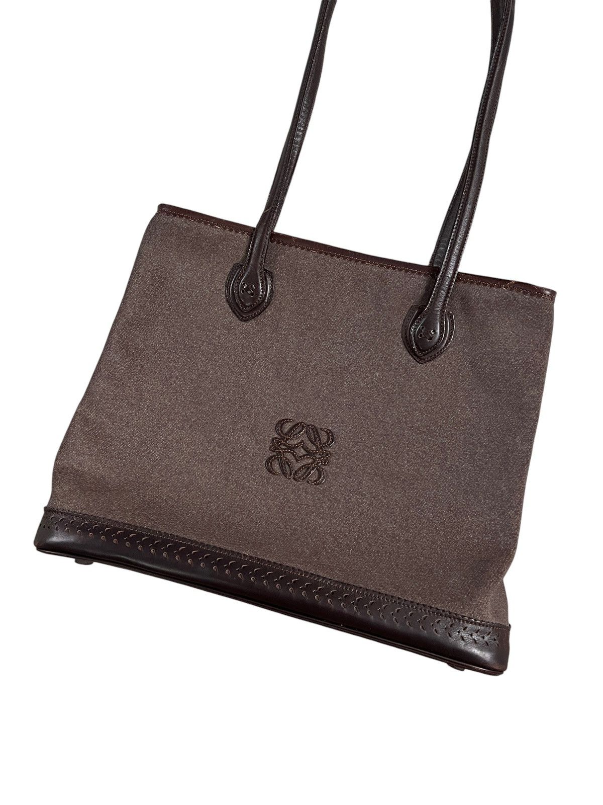 Loewe Vintage Loewe Padded Brown Long Handle Tote Bag Size ONE SIZE - 3 Thumbnail