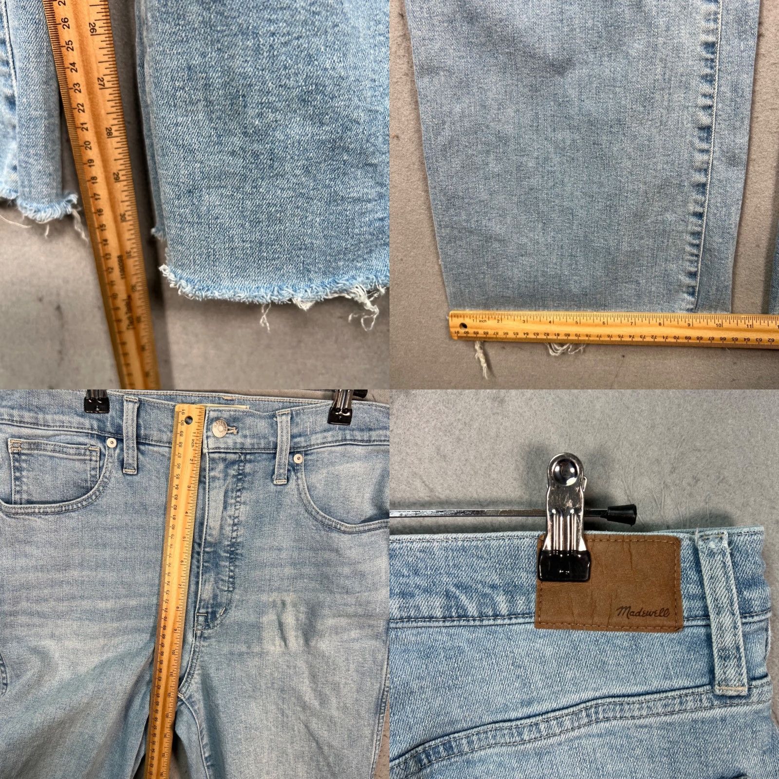 Madewell Madewell Jeans 11" High Rise Flare Light Wash Distressed Hem Womens Size 30 Jeans Size 30" / US 8 / IT 44 - 8 Thumbnail