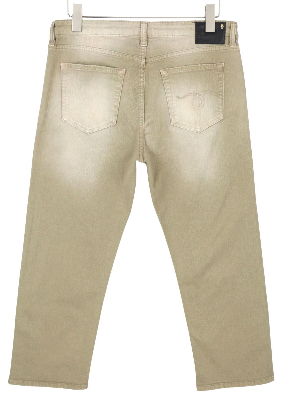 R13 BOY STRAIGHT 31 Pebble Stretch Faded Ankle Zip 86614 Size 31" - 2 Thumbnail